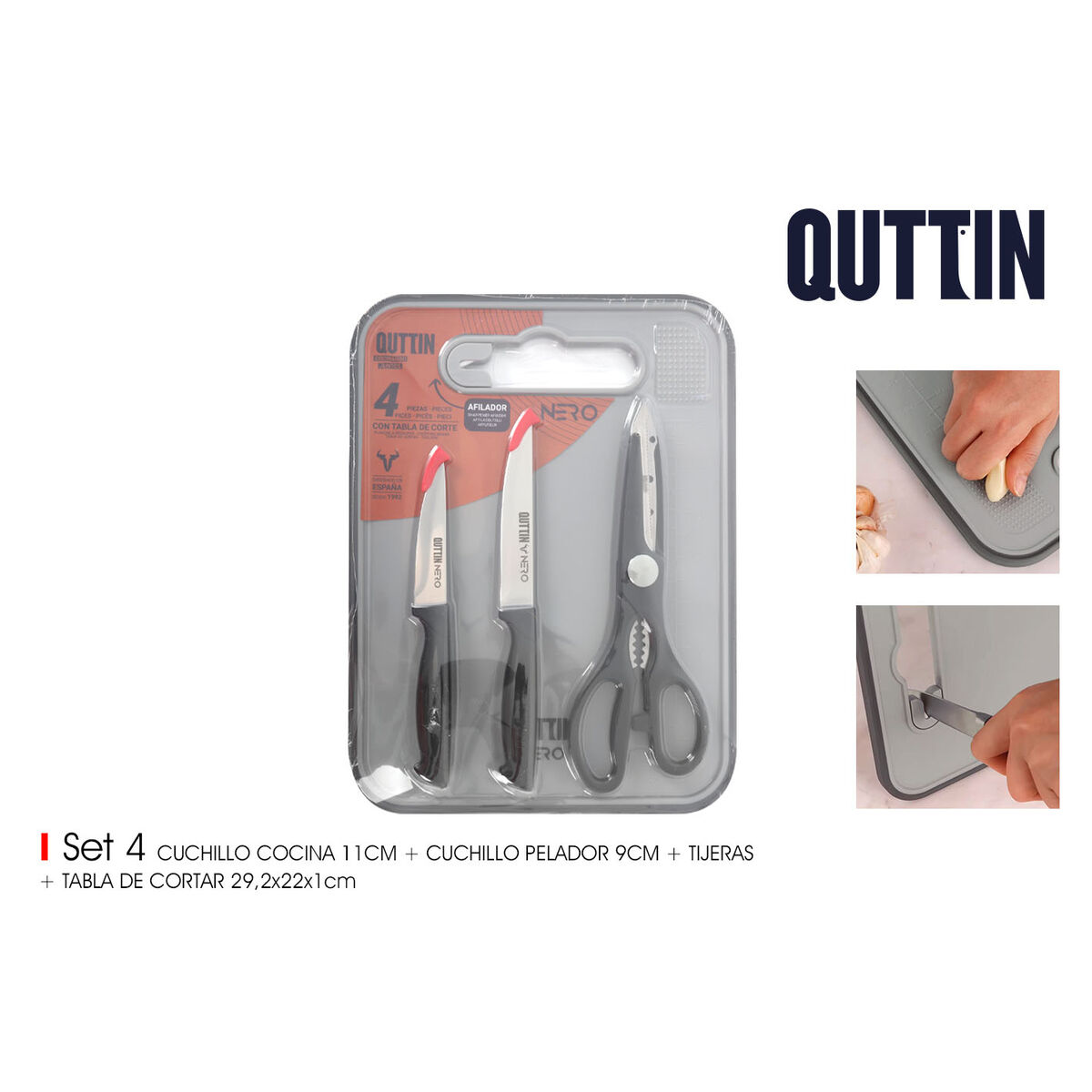 Image secondaire de Ensemble de Couteaux Quttin Nero 4 Pièces (6 Unités)