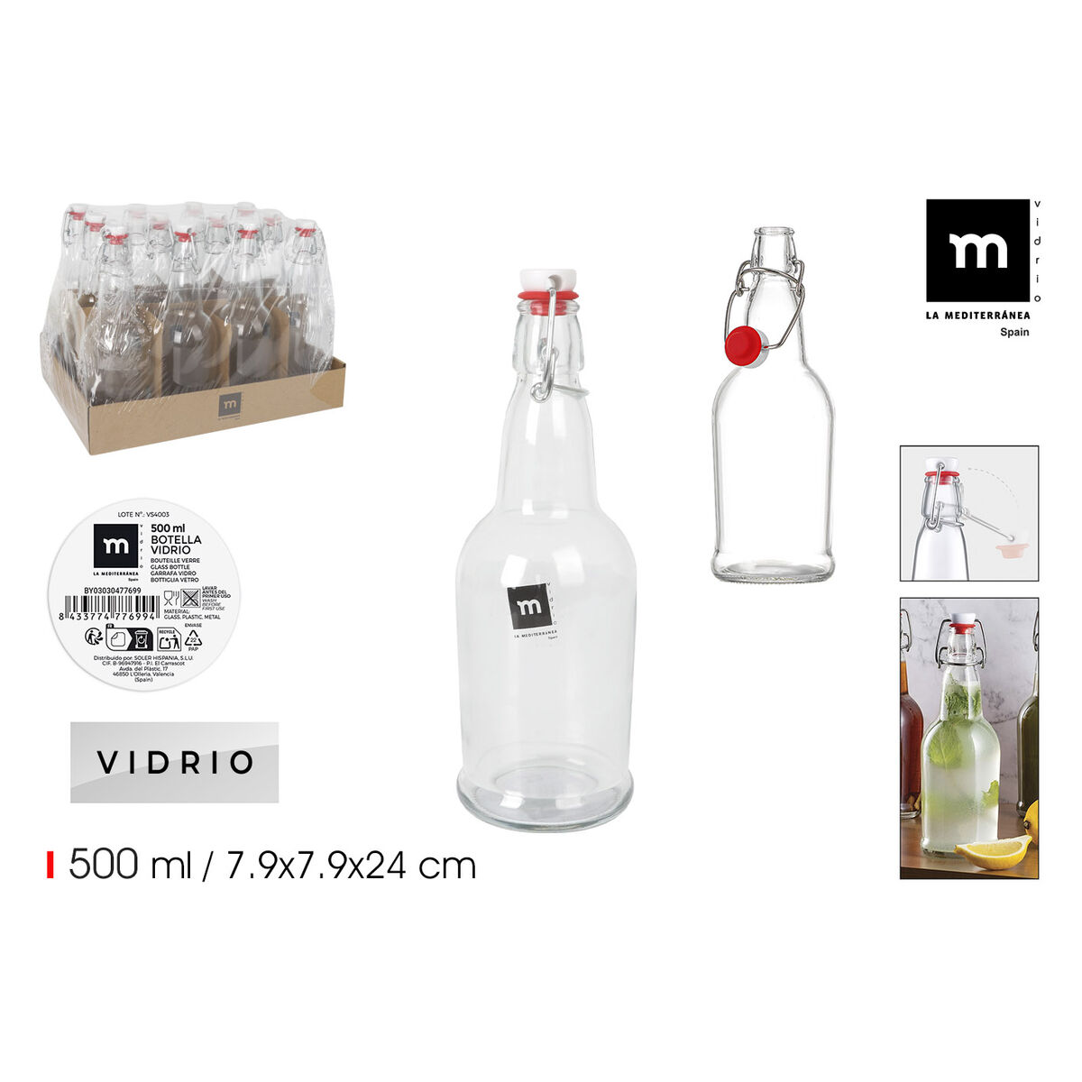 Image secondaire de Bouteille en Verre La Mediterránea 500 ml 0,5 L (24 Unités)