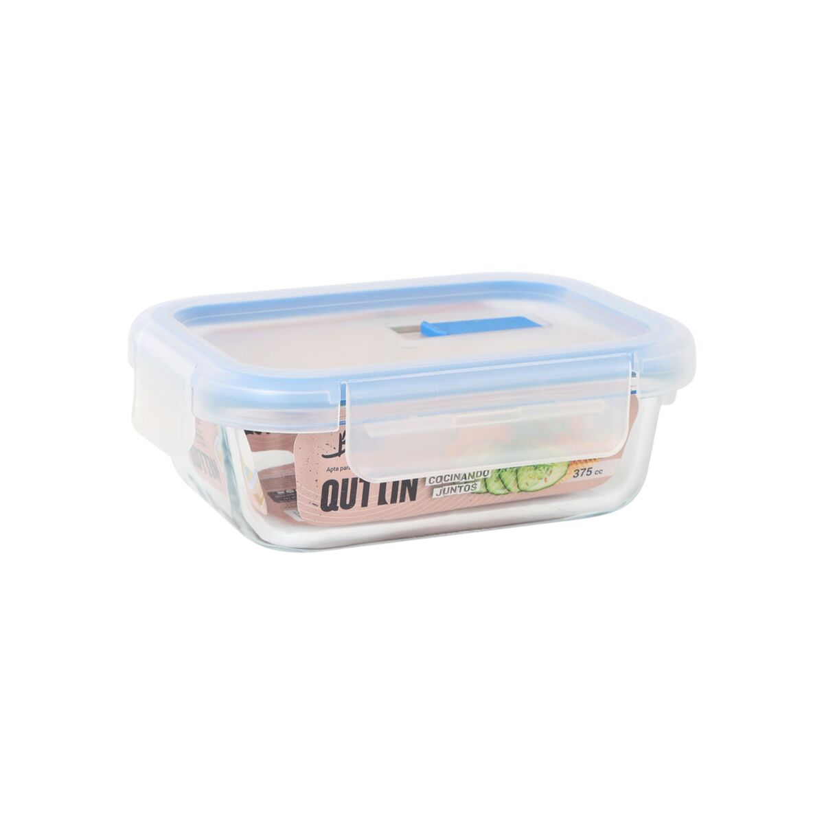 Image secondaire de Boîte à lunch hermétique Quttin Transparent Rectangulaire 375 ml (12 Unités)