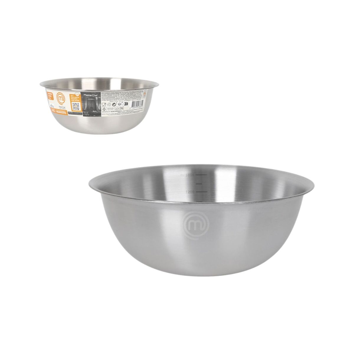 Image secondaire de Bol MasterChef Acier inoxydable 2 L 2L 22 x 8,7 cm (24 Unités)