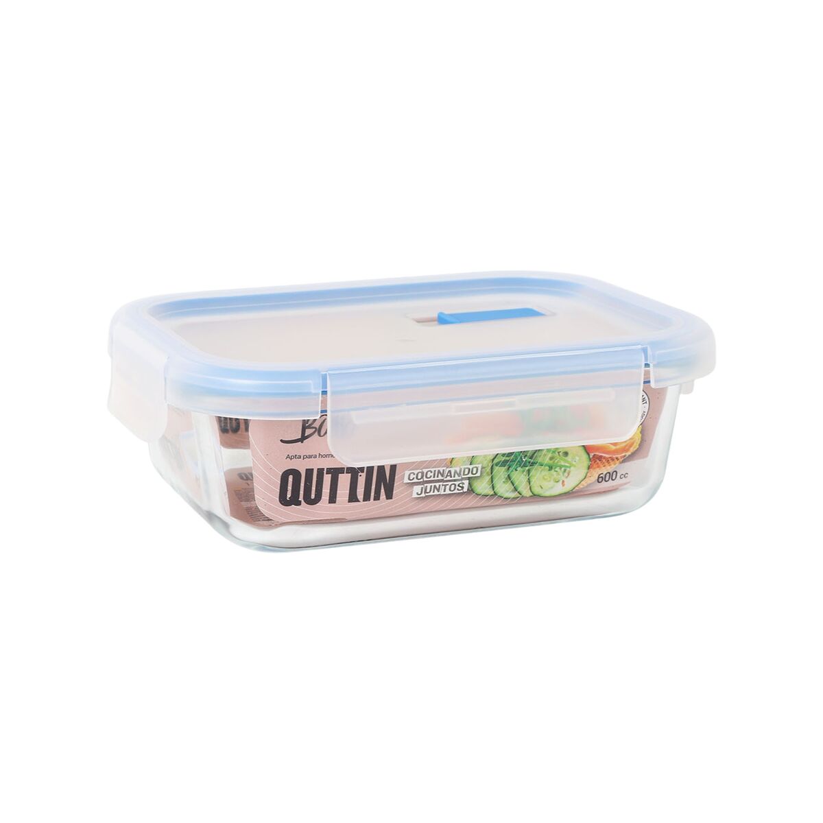 Image secondaire de Boîte à lunch hermétique Quttin Boho Transparent Rectangulaire 600 ml (6 Unités)