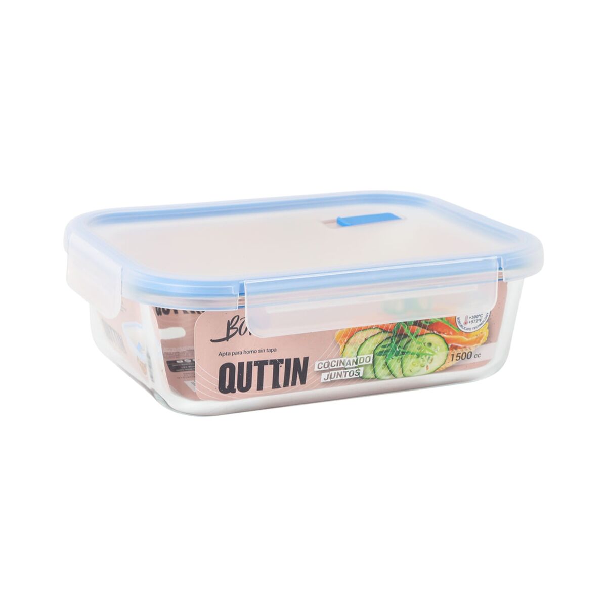 Image secondaire de Boîte à lunch hermétique Quttin Boho Transparent Rectangulaire 1,5 L (6 Unités)