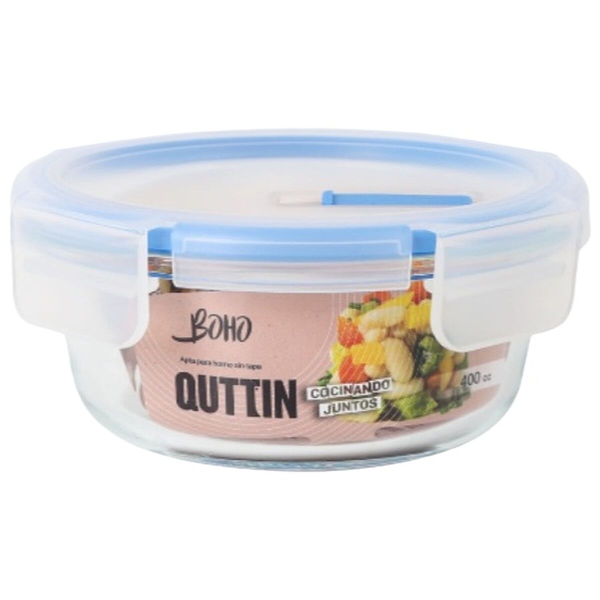 Image secondaire de Boîte à lunch hermétique Quttin Boho Transparent 0,4 l (12 Unités)