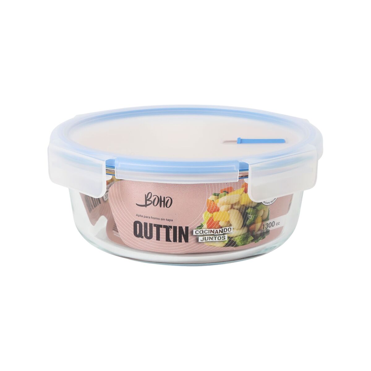 Image secondaire de Boîte à lunch hermétique Quttin Boho Transparent 1,3 L (6 Unités)
