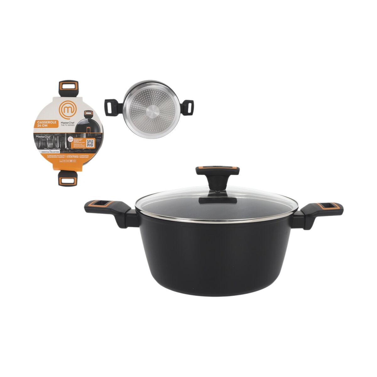 Image secondaire de Casserole avec Couvercle MasterChef 24 cm 2,5 mm (4 Unités)