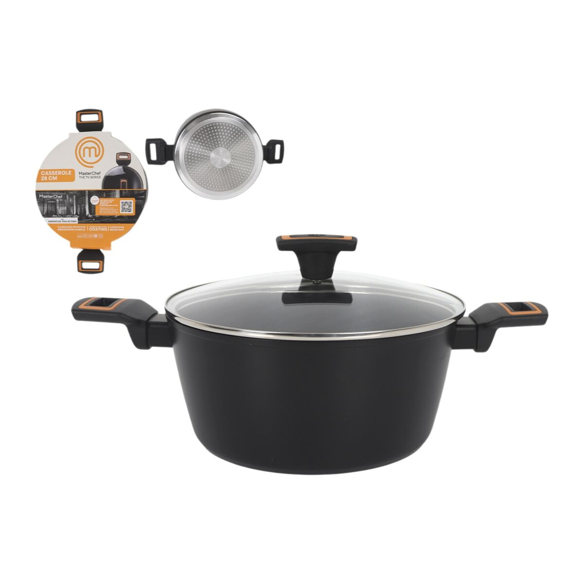 Image secondaire de Casserole avec Couvercle MasterChef 28 cm 2,5 mm (4 Unités)