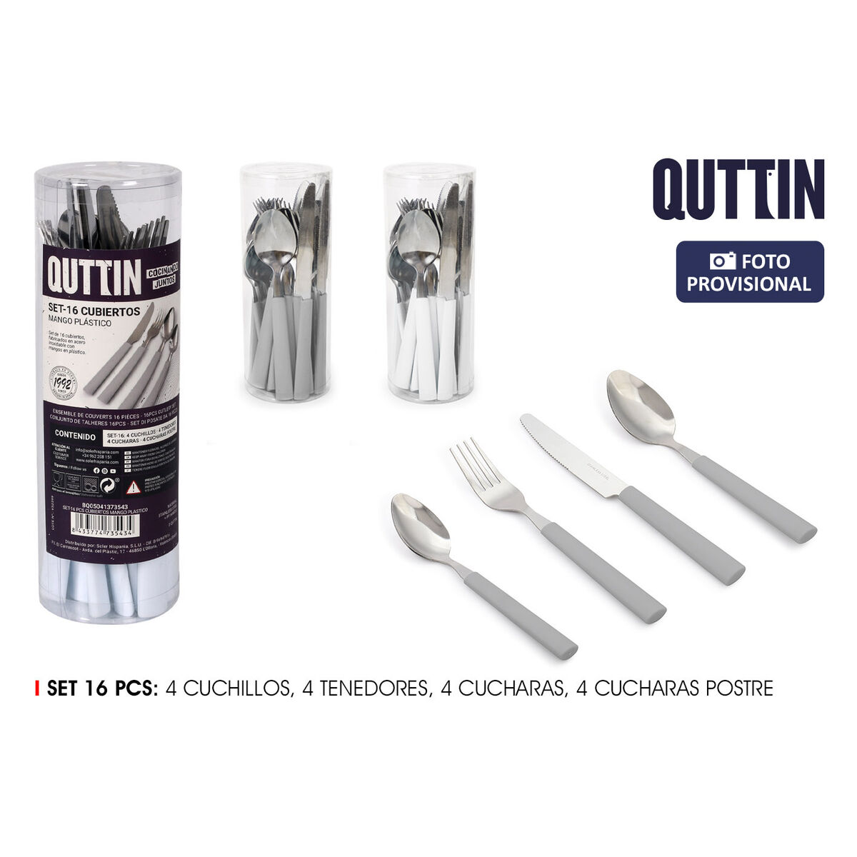 Image secondaire de Couverts Quttin DOIO Plastique 16 Pièces 17 Pièces (6 Unités)