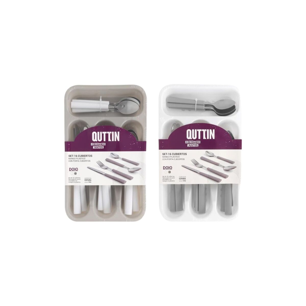Image secondaire de Couverts Quttin Plastique 16 Pièces 17 Pièces (6 Unités)