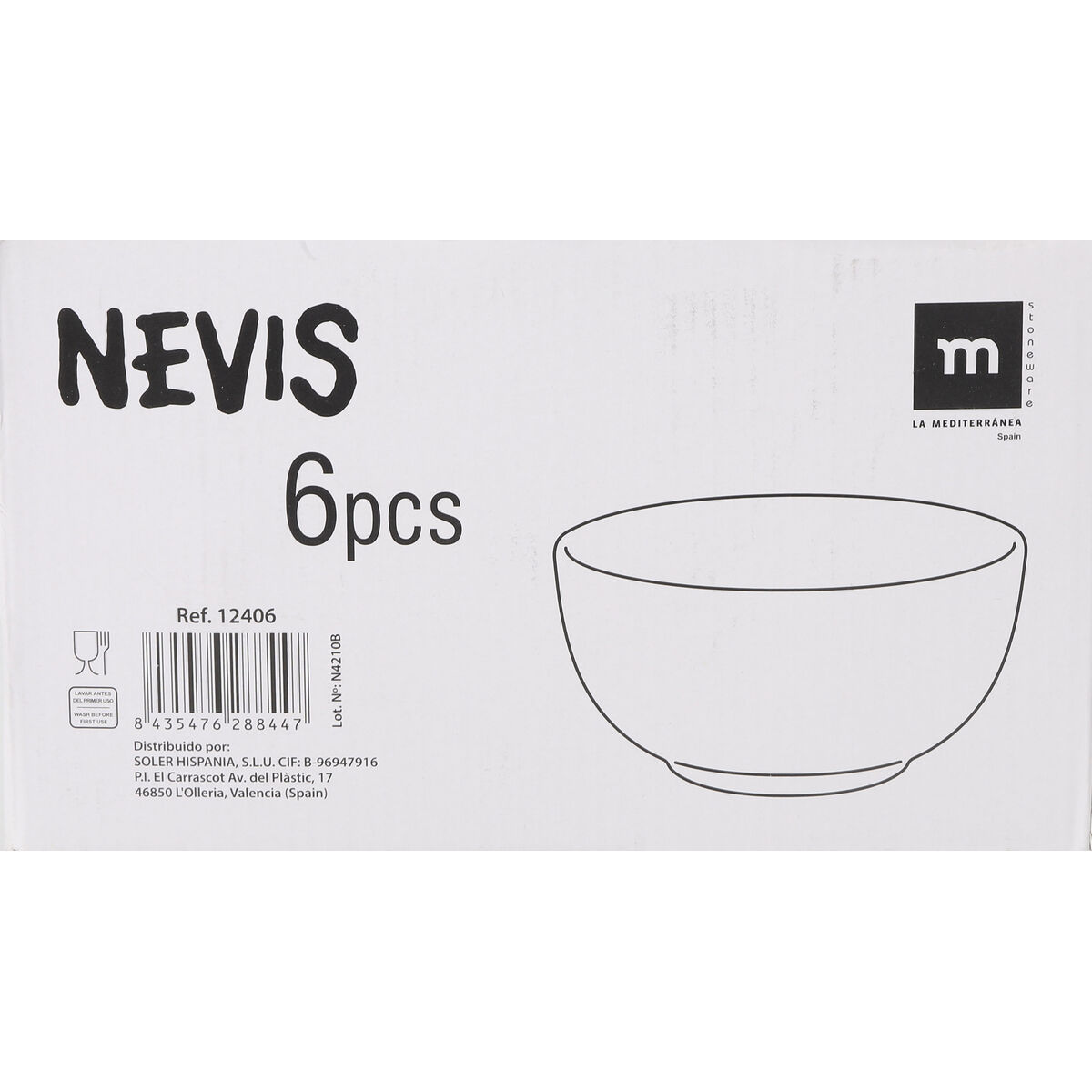 Image secondaire de Bol La Mediterránea 480 ml (24 Unités)