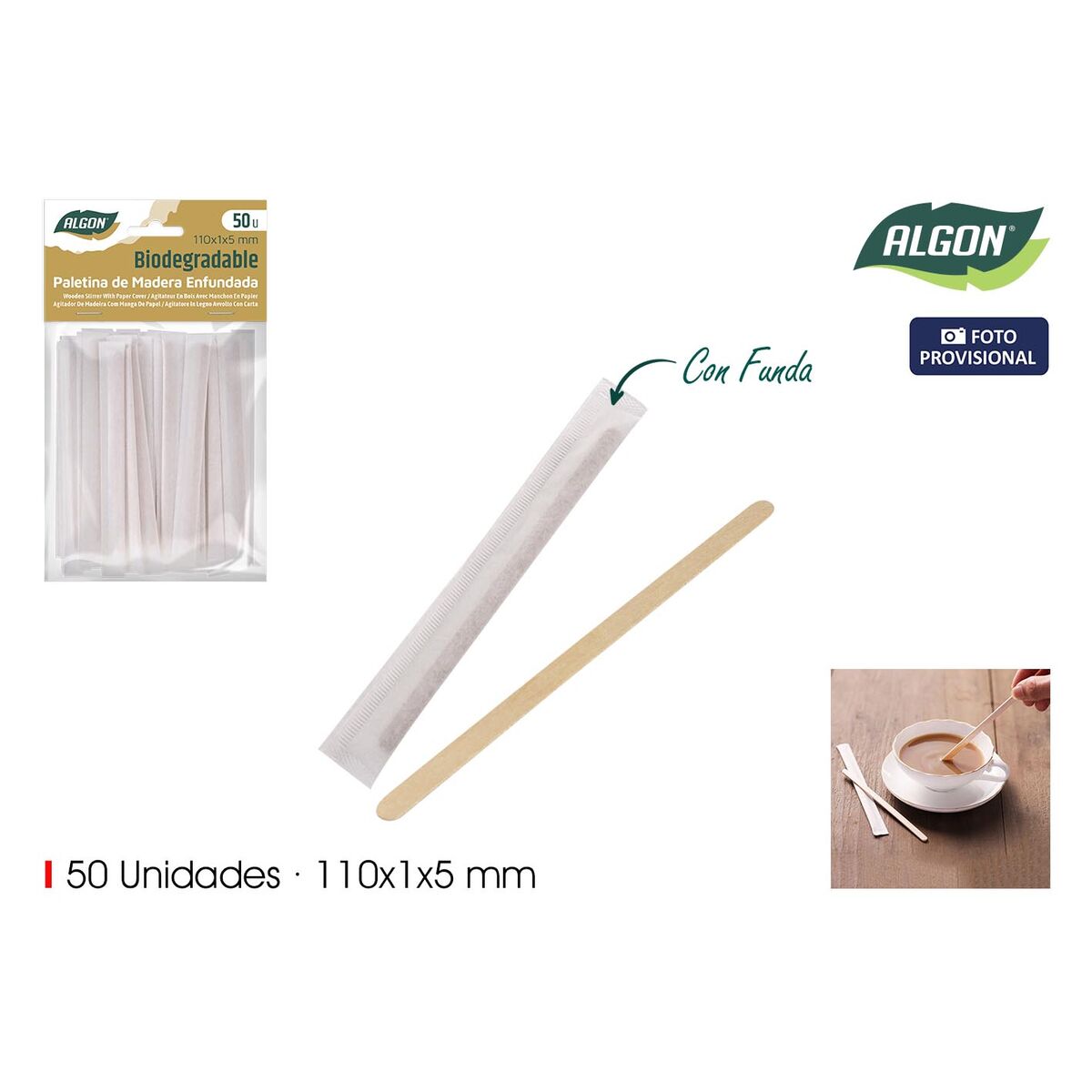 Image secondaire de Baguette Algon 110 x 1 x 5 mm 50 Pièces (24 Unités)
