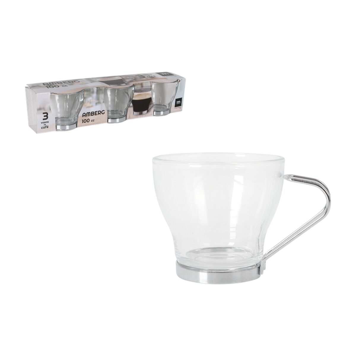 Image secondaire de Set de Verres Inde Amberg 100 ml 3 Pièces (24 Unités)