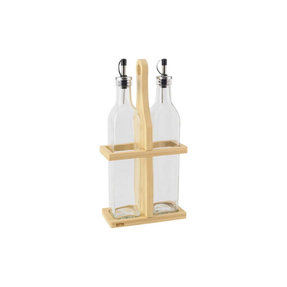 Image secondaire de Set de pansement Quttin Marron Transparent verre Bambou 0,5 L 2 Pièces (12 Unités)