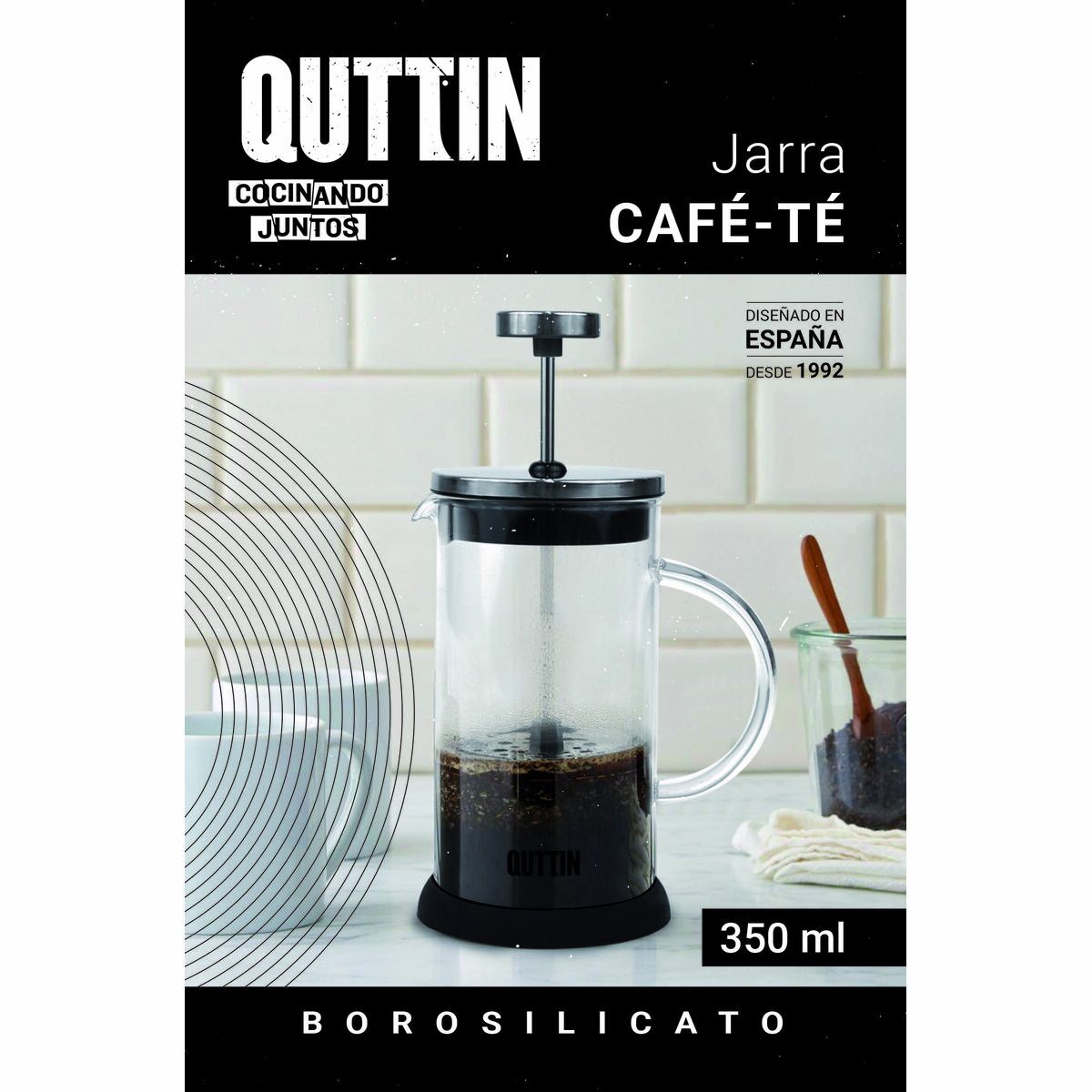 Mug with Infusion Filter Quttin Borosilicate Glass 0,35 L (8 Units), view 6