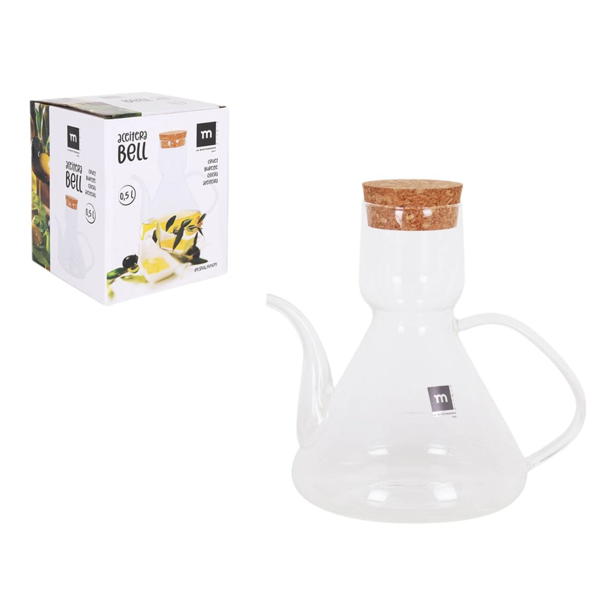 Image secondaire de Huilier La Mediterránea Bell Transparent Silicone Verre Borosilicaté 500 ml (8 Unités)