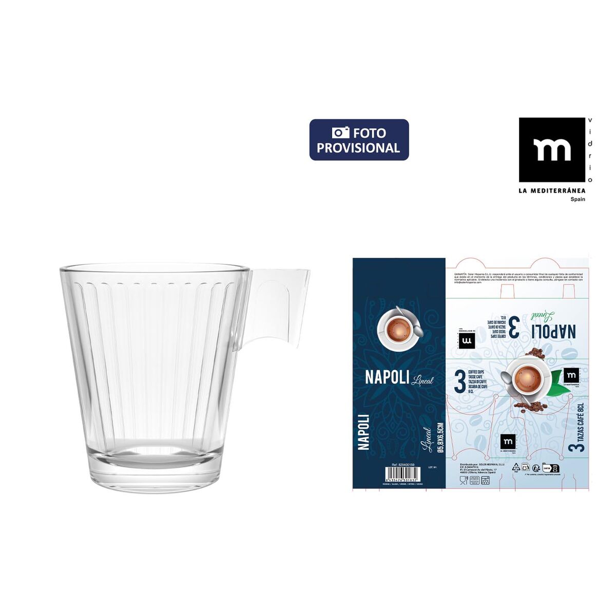 Image secondaire de Lot de tasses La Mediterránea Napoli lineal 3 Pièces (24 Unités)