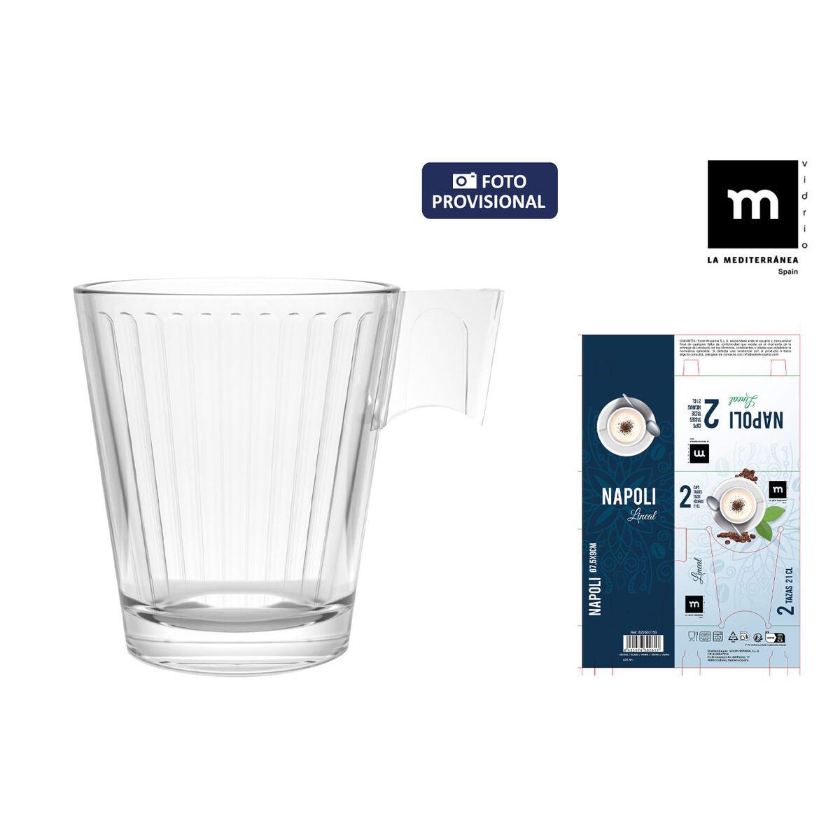 Image secondaire de Lot de tasses La Mediterránea Napoli lineal 2 Pièces (36 Unités)