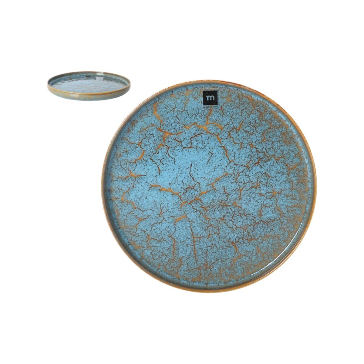 Serving Platter La Mediterránea Scratch blue Porcelain Circular 26,5 x 2,6 cm (8 Units), view 3