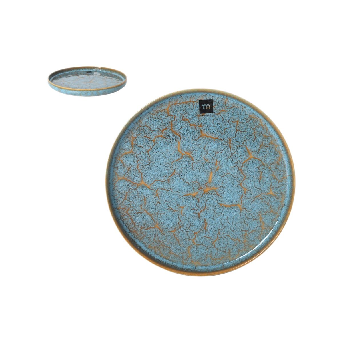 Serving Platter La Mediterránea Scratch blue Porcelain Circular 24,8 x 2,5 cm (8 Units), view 2