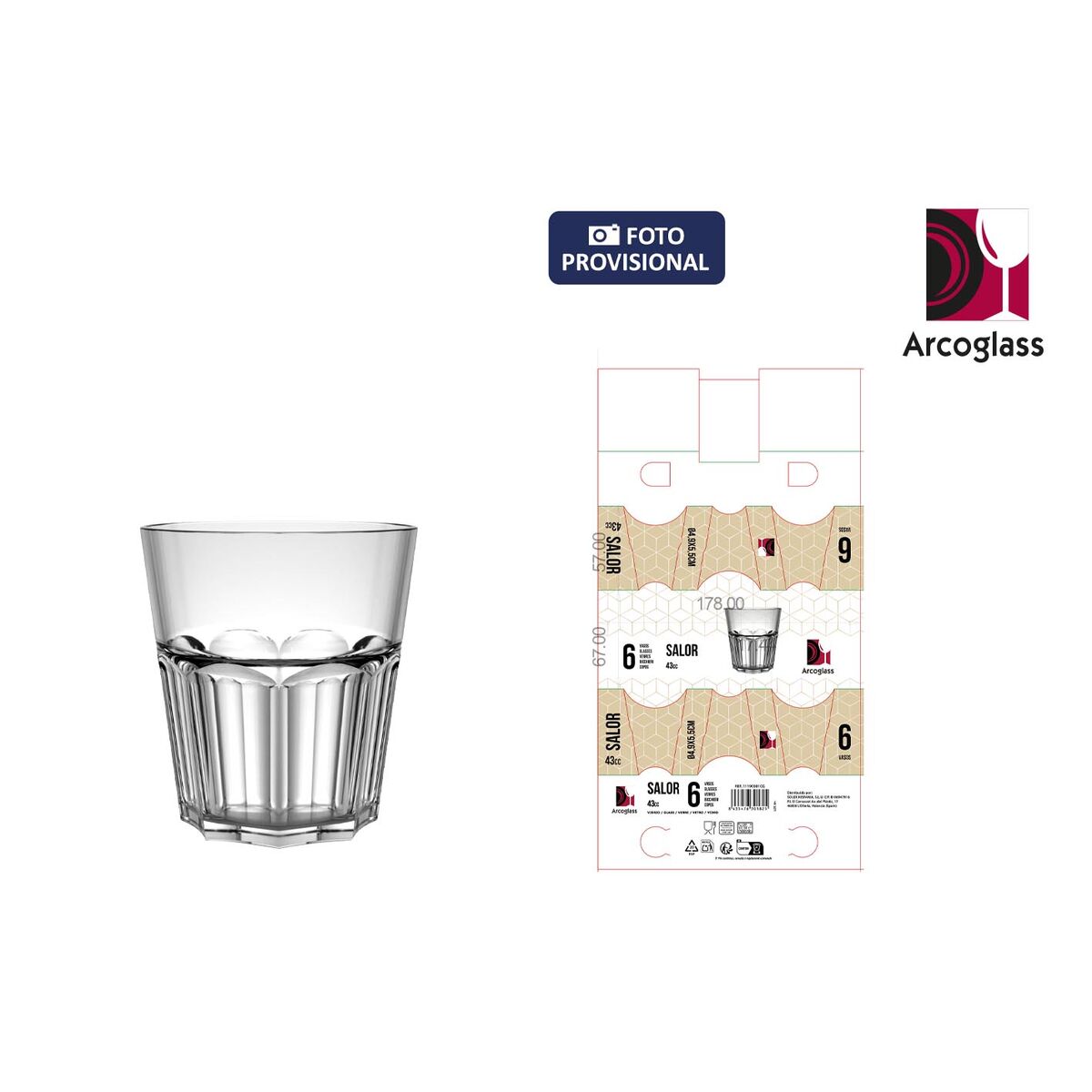 Set of Shot Glasses La Mediterránea Salor Transparent Glass 43 ml 6 Pieces (12 Units)