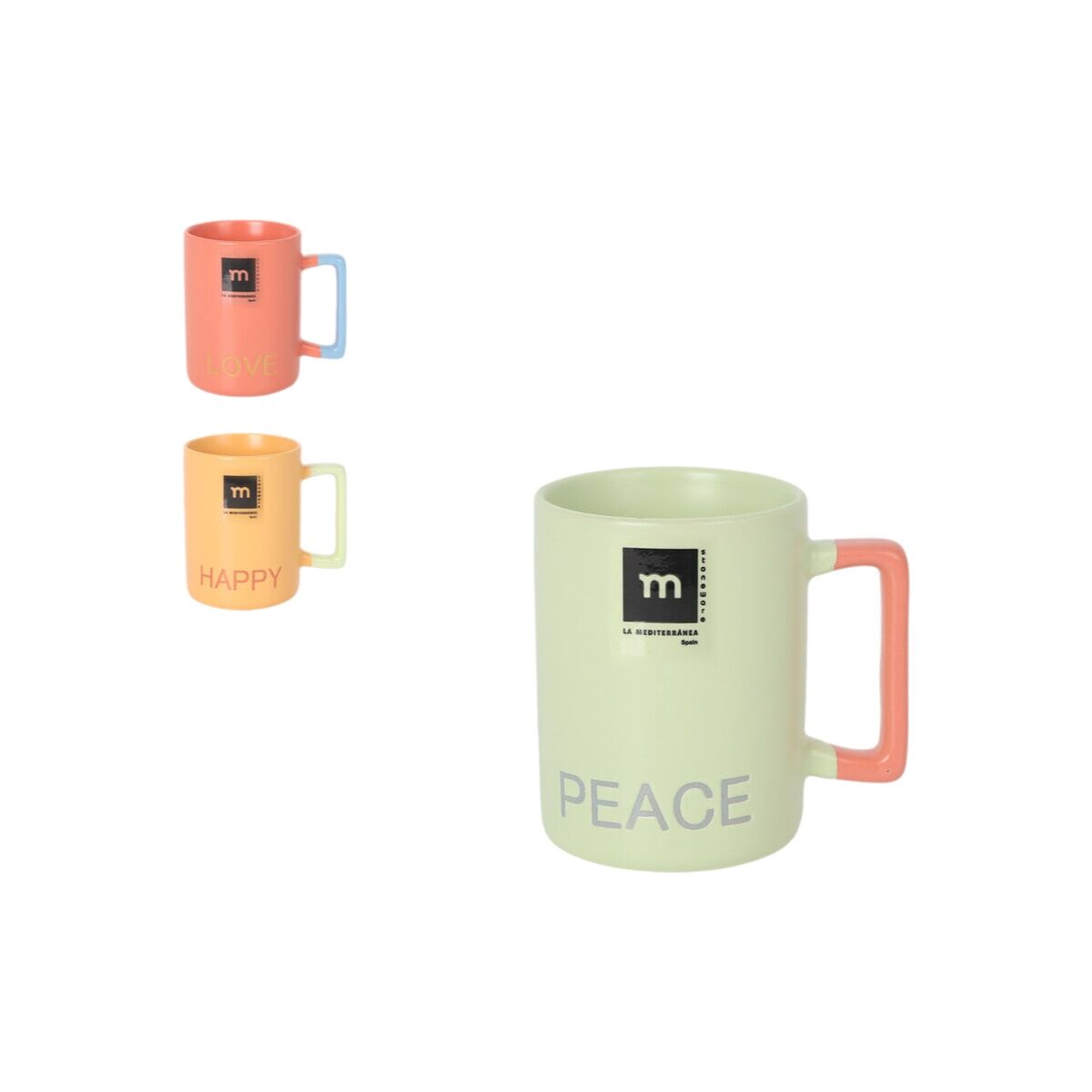 Image secondaire de Tasse de café et de thé La Mediterránea Love & Peace 180 ml (36 Unités)