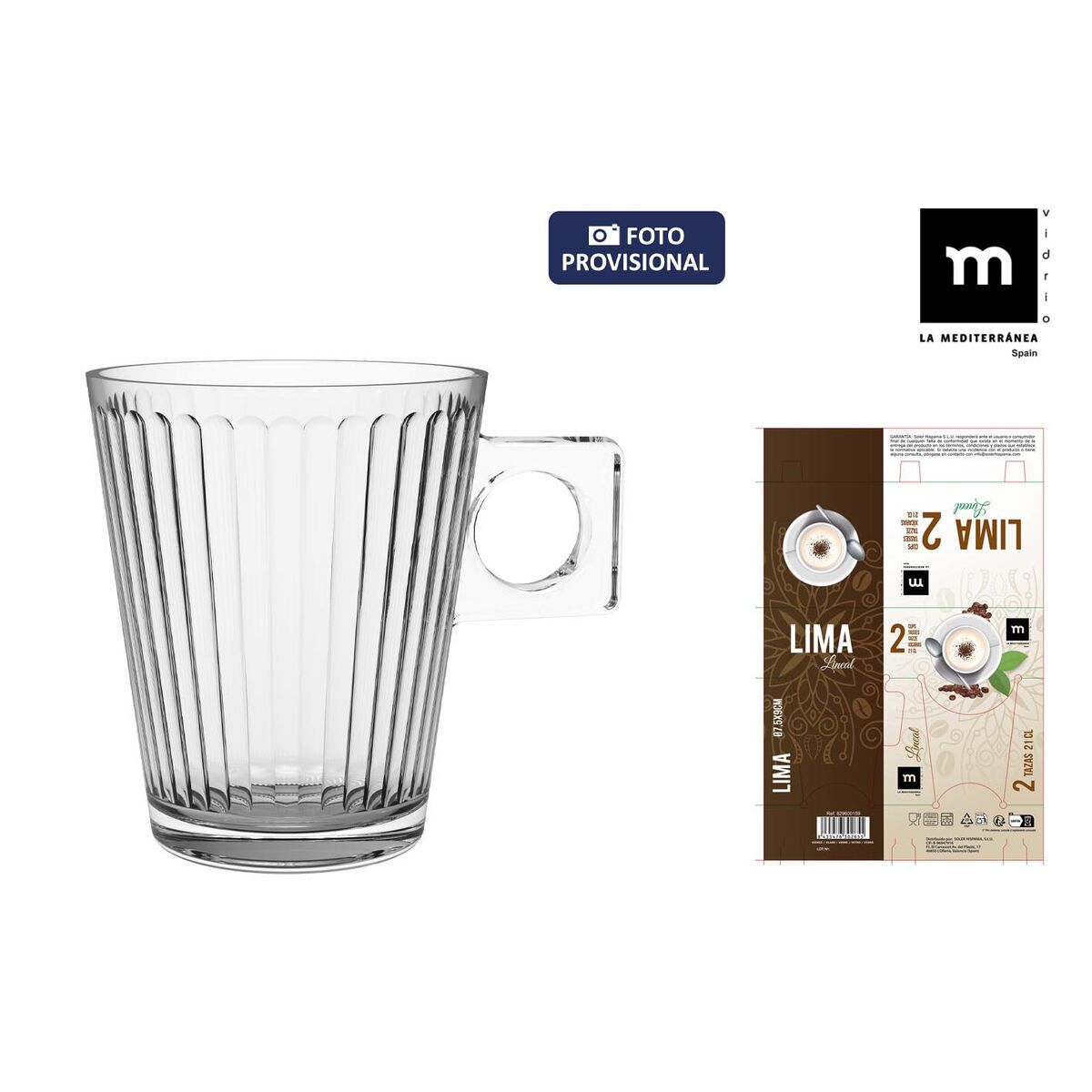 Image secondaire de Lot de tasses La Mediterránea Lima lineal 2 Pièces (36 Unités)