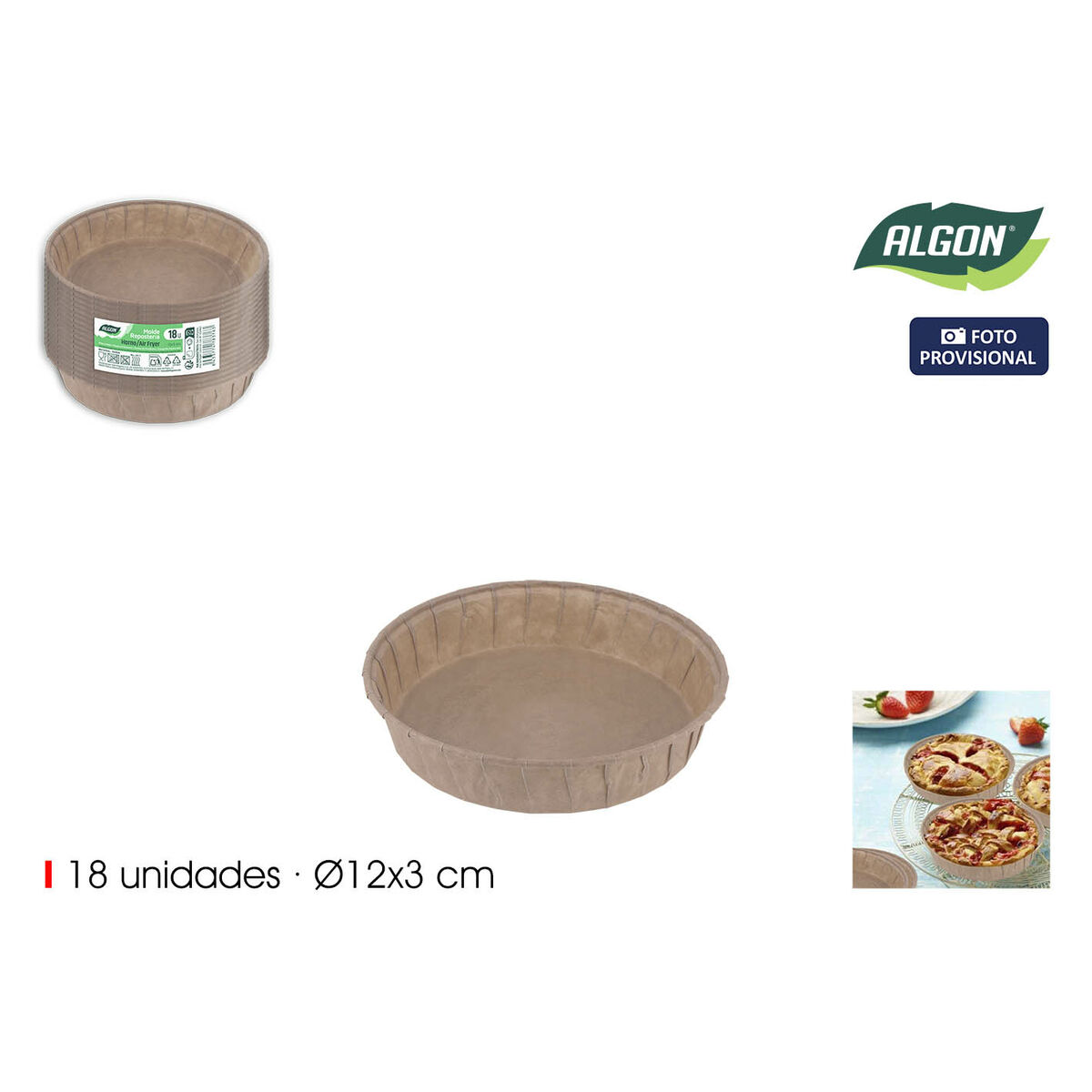 Image secondaire de Moule pour four Algon 12 x 3 cm (18 Pièces) (24 Unités)