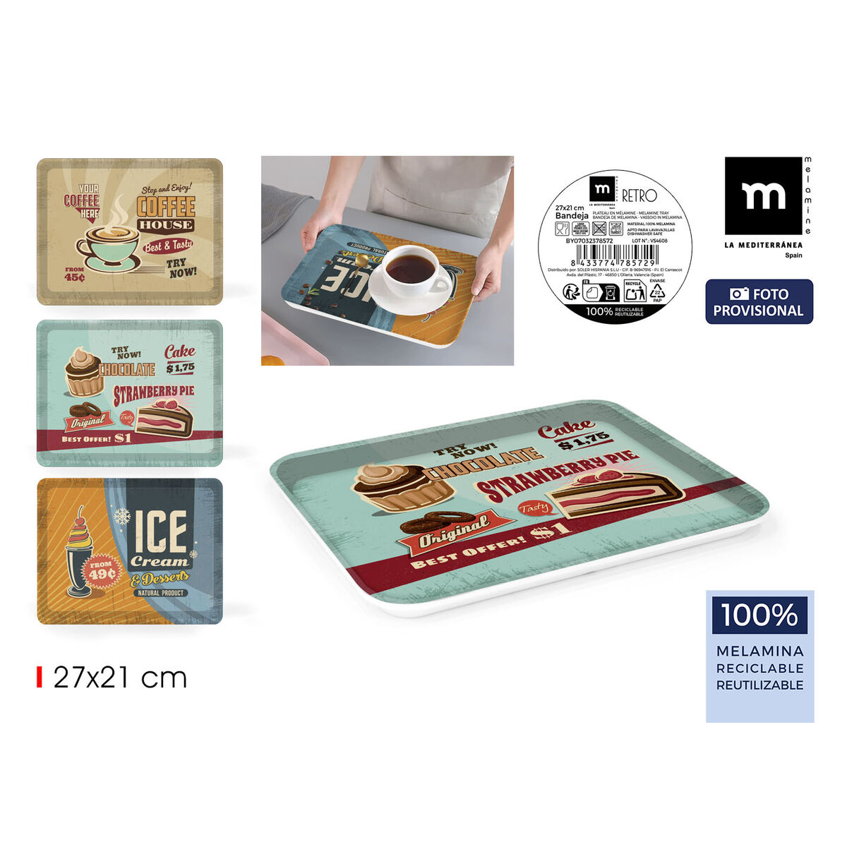 Image secondaire de Plateau La Mediterránea 27 x 21 cm (18 Unités)