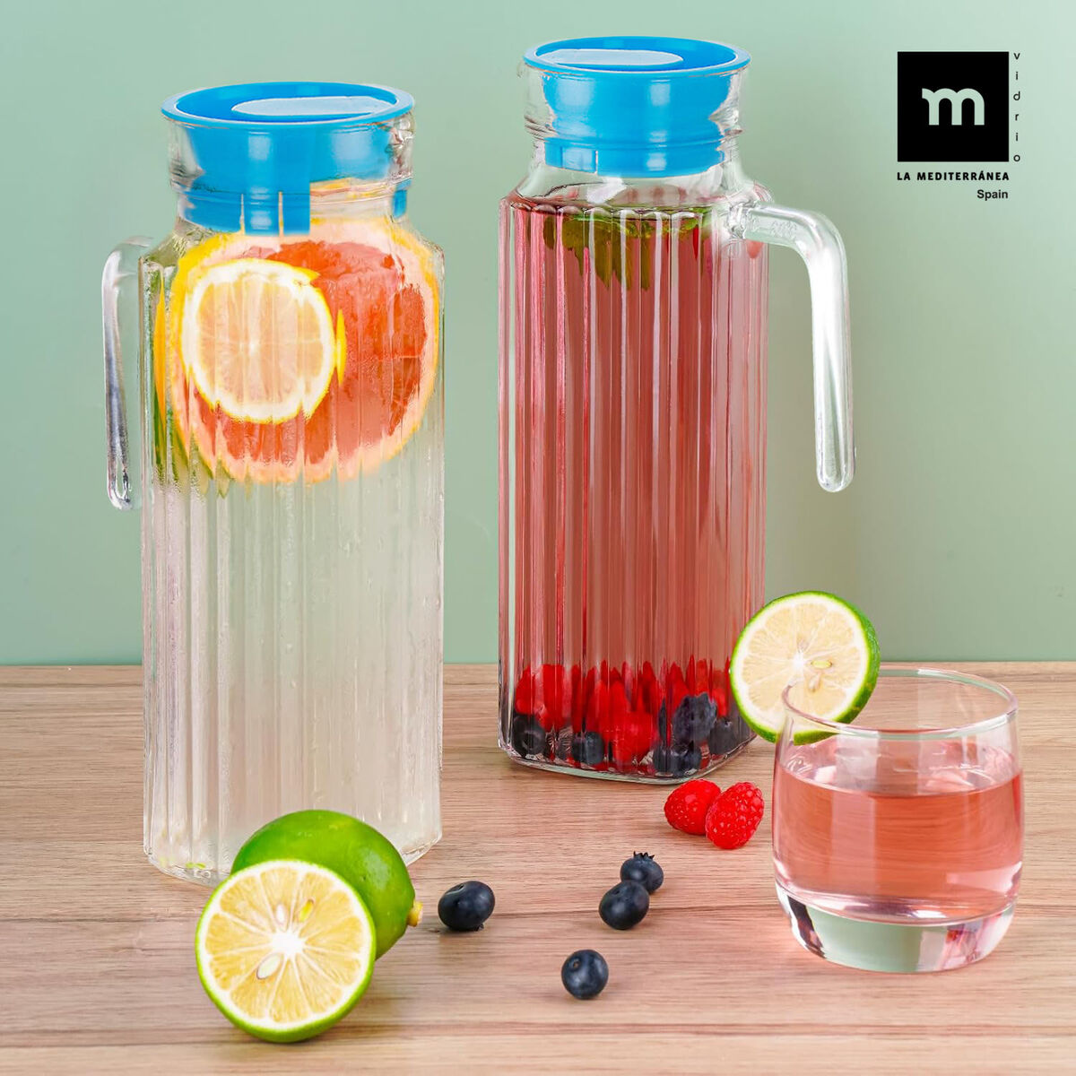 Jug La Mediterránea Glass 1 L (12 Units), view 2