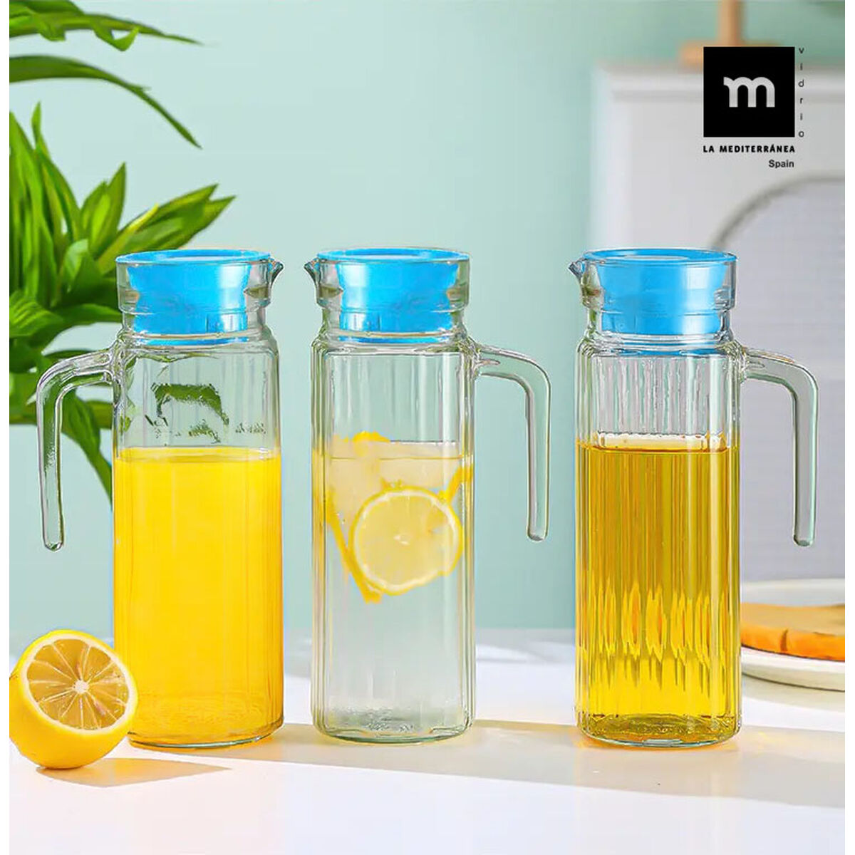 Jug La Mediterránea Glass 1 L (12 Units), view 3