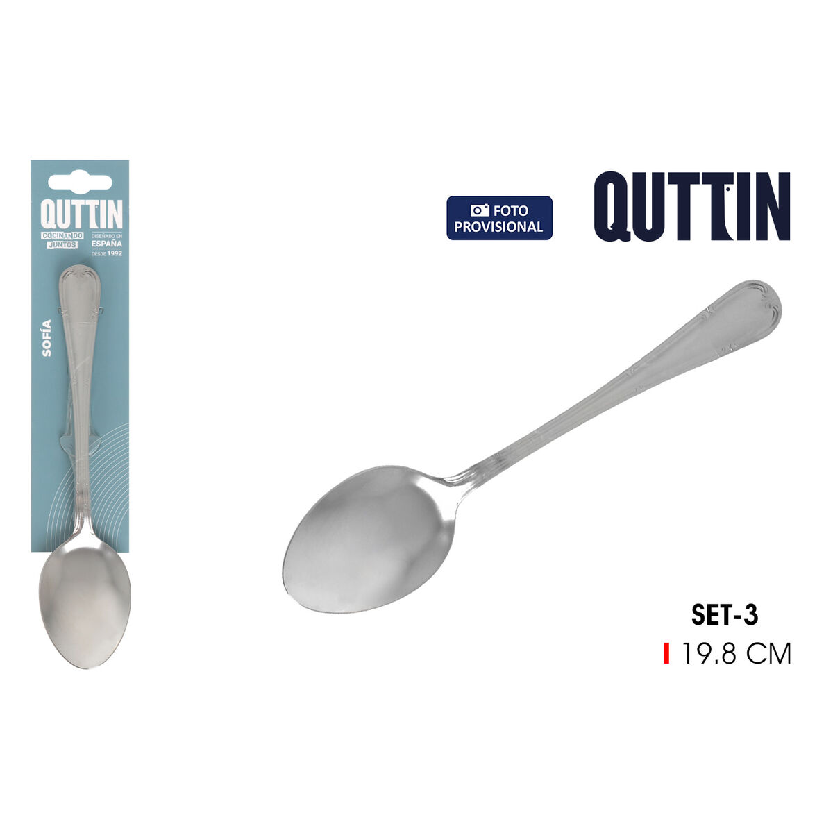 Table spoon Quttin Sofia 19,8 x 4,6 cm 3 Pieces (12 Units), view 2