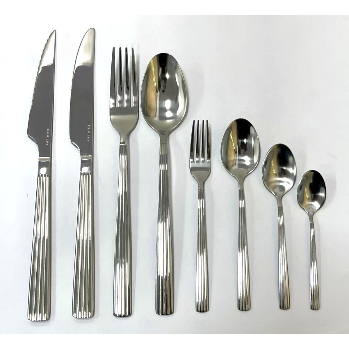 Set of Dessert Forks Quttin LOUVRE Silver 1,5 mm 14,8 x 3,2 cm 6 Pieces (12 Units), view 3