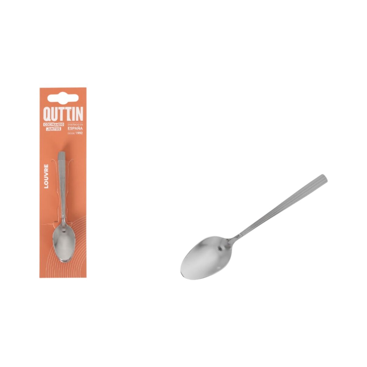 coffee spoons Quttin LOUVRE Silver 1,5 mm 10,6 x 2,4 cm 6 Pieces (12 Units), view 2