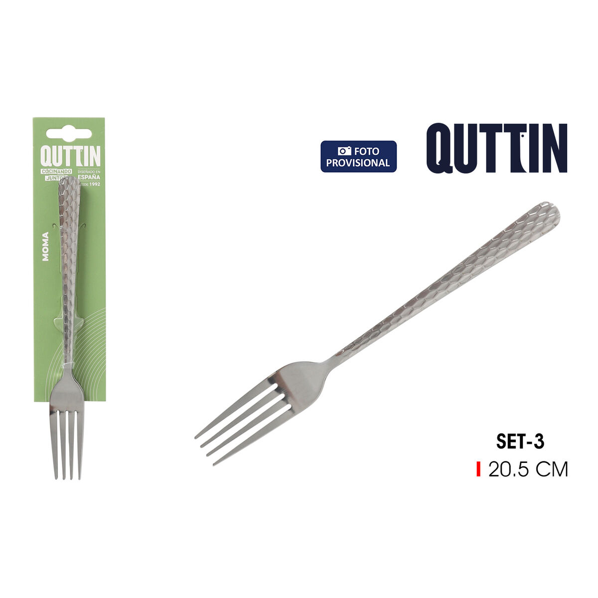 Fork Set Quttin MOMA 20,5 x 2,4 cm 3 Pieces (12 Units), view 2