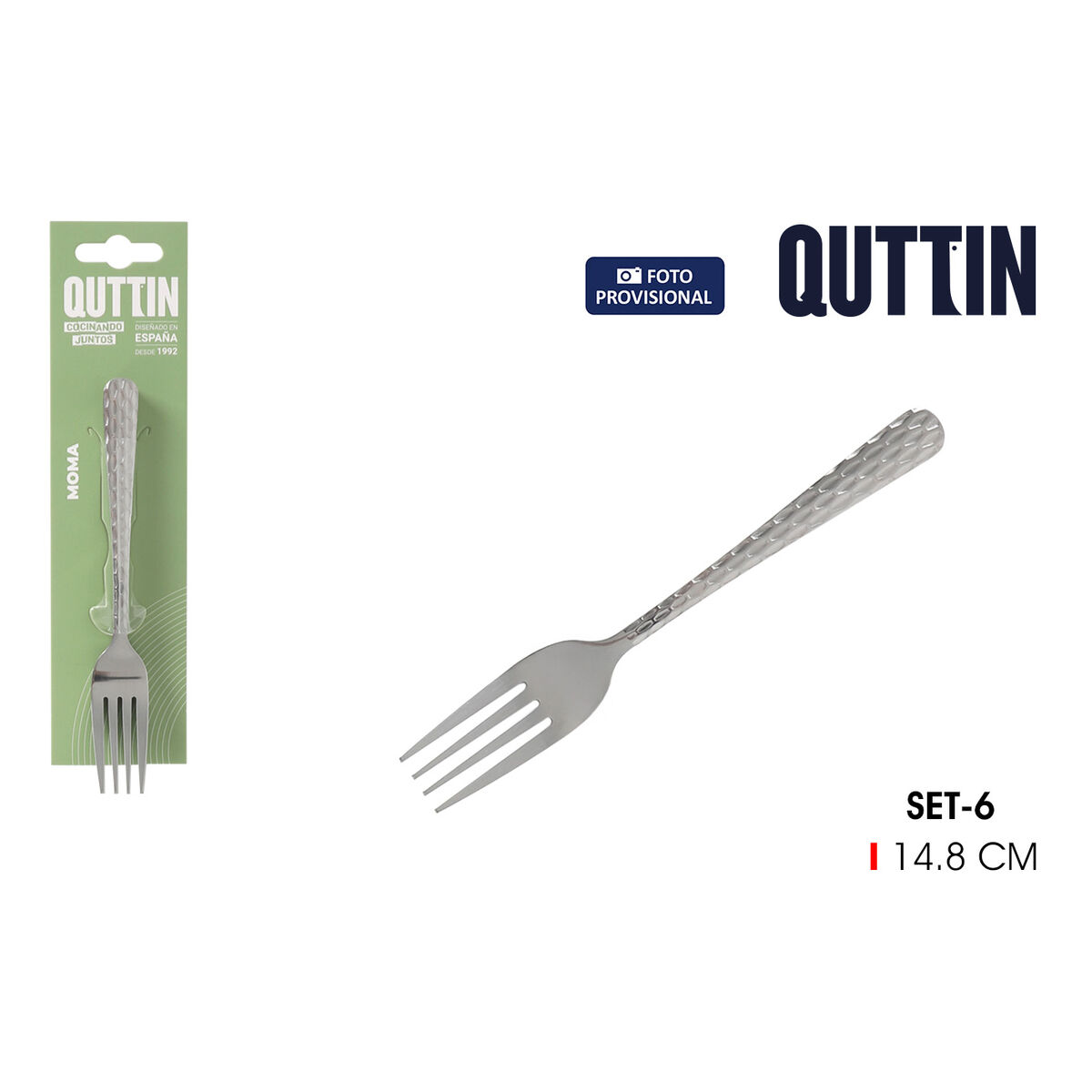 Set of Dessert Forks Quttin 14,8 x 2,1 cm 6 Pieces (12 Units), view 2