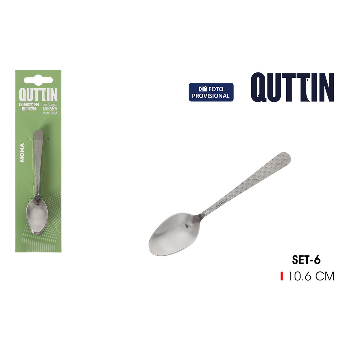 Coffee Spoon Quttin MOMA 10,6 x 2,5 cm 6 Pieces (12 Units), view 2