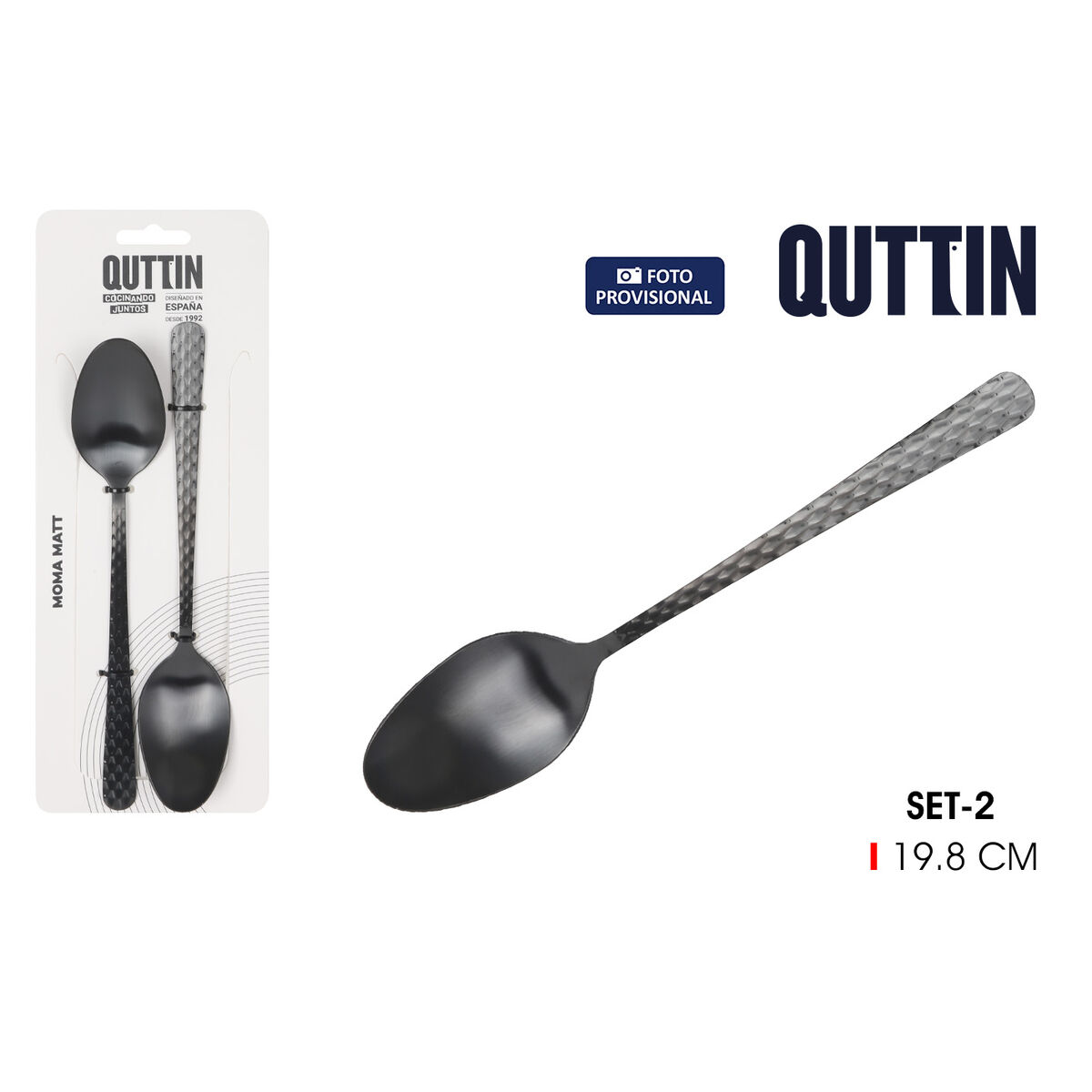 Table spoon Quttin MOMA Black 19,8 x 3,8 cm 2 Pieces (12 Units), view 2