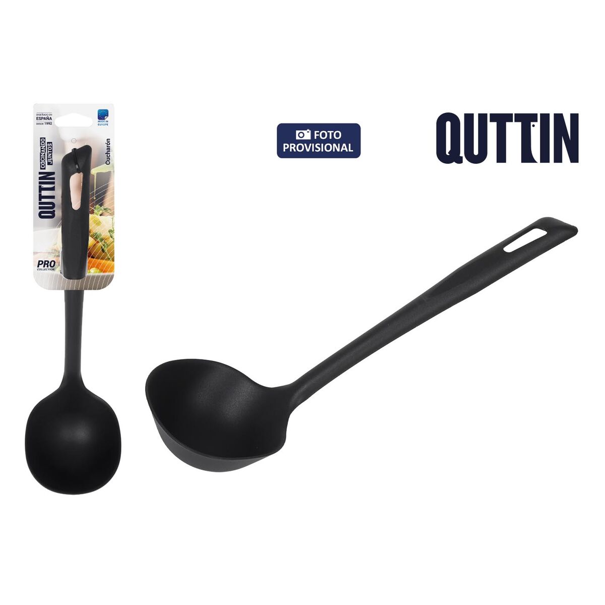 Ladle Quttin Quttin Black 33 x 10 x 8 cm (12 Units)