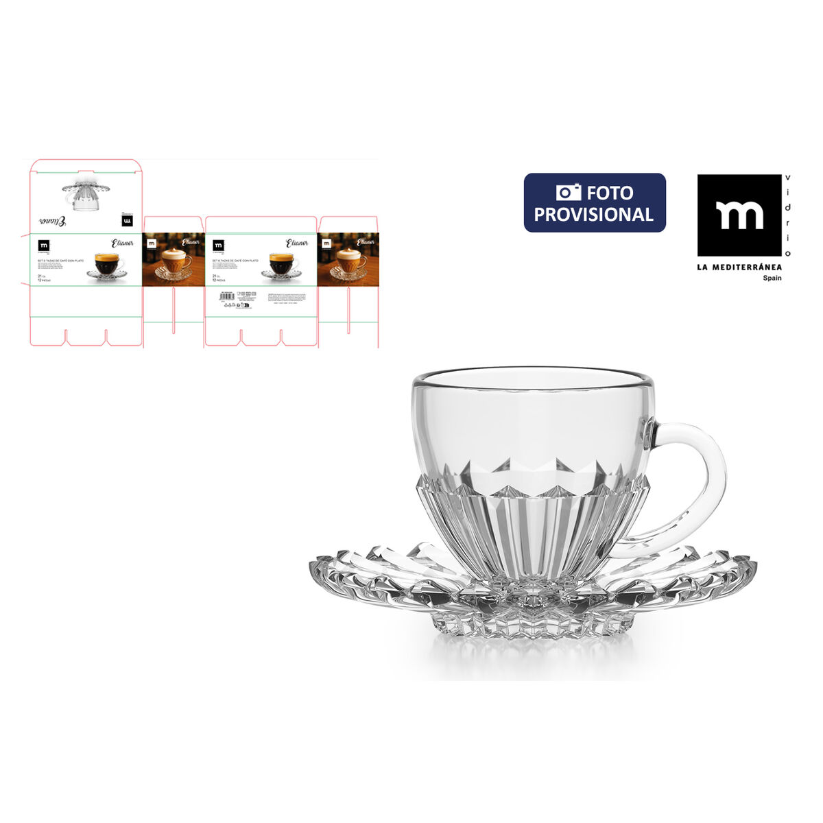 Coffee Set La Mediterránea Elianor Transparent 100 ml 6 Pieces (4 Units), view 5