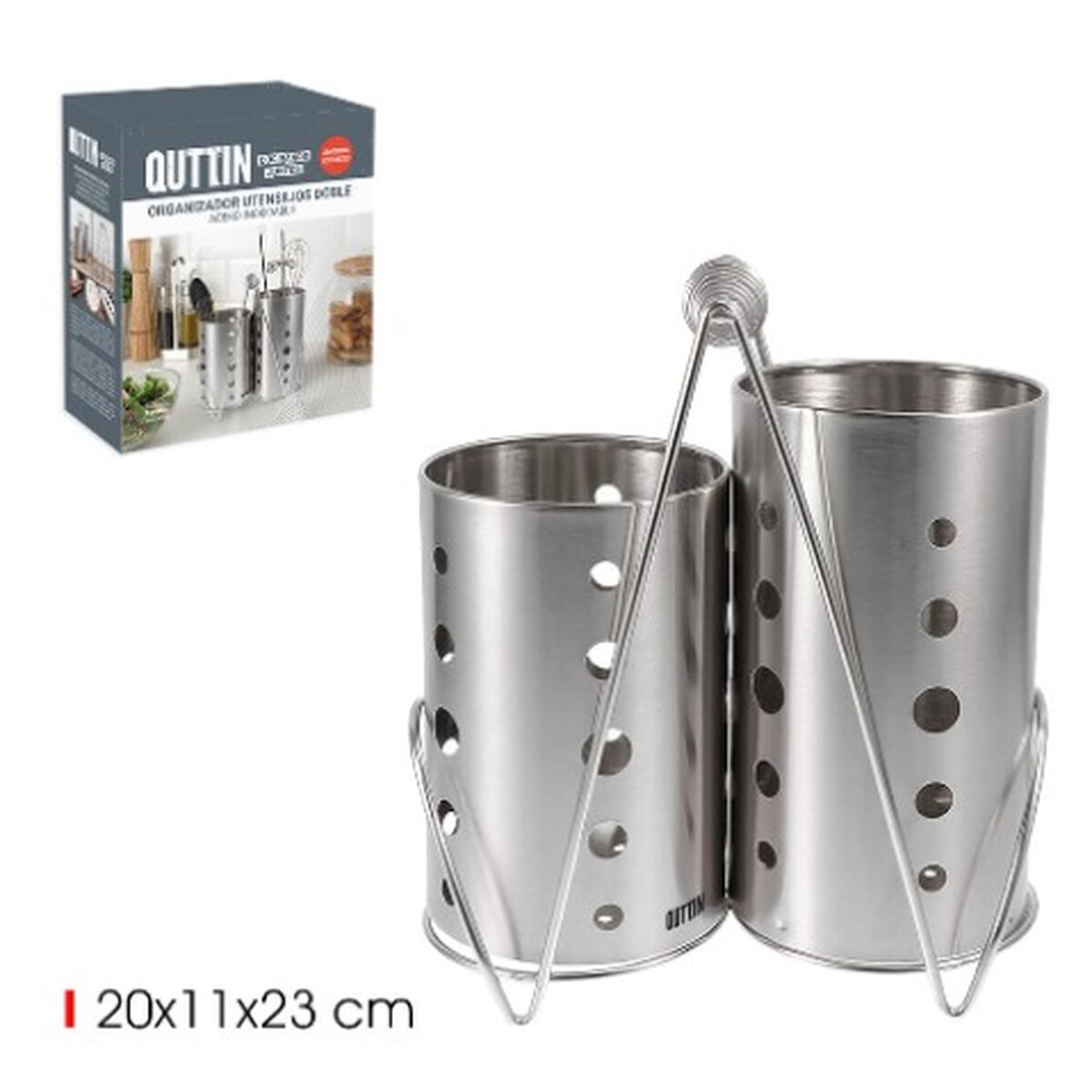 Cutlery basket Quttin Steel 20 x 11 x 23 cm (6 Units)