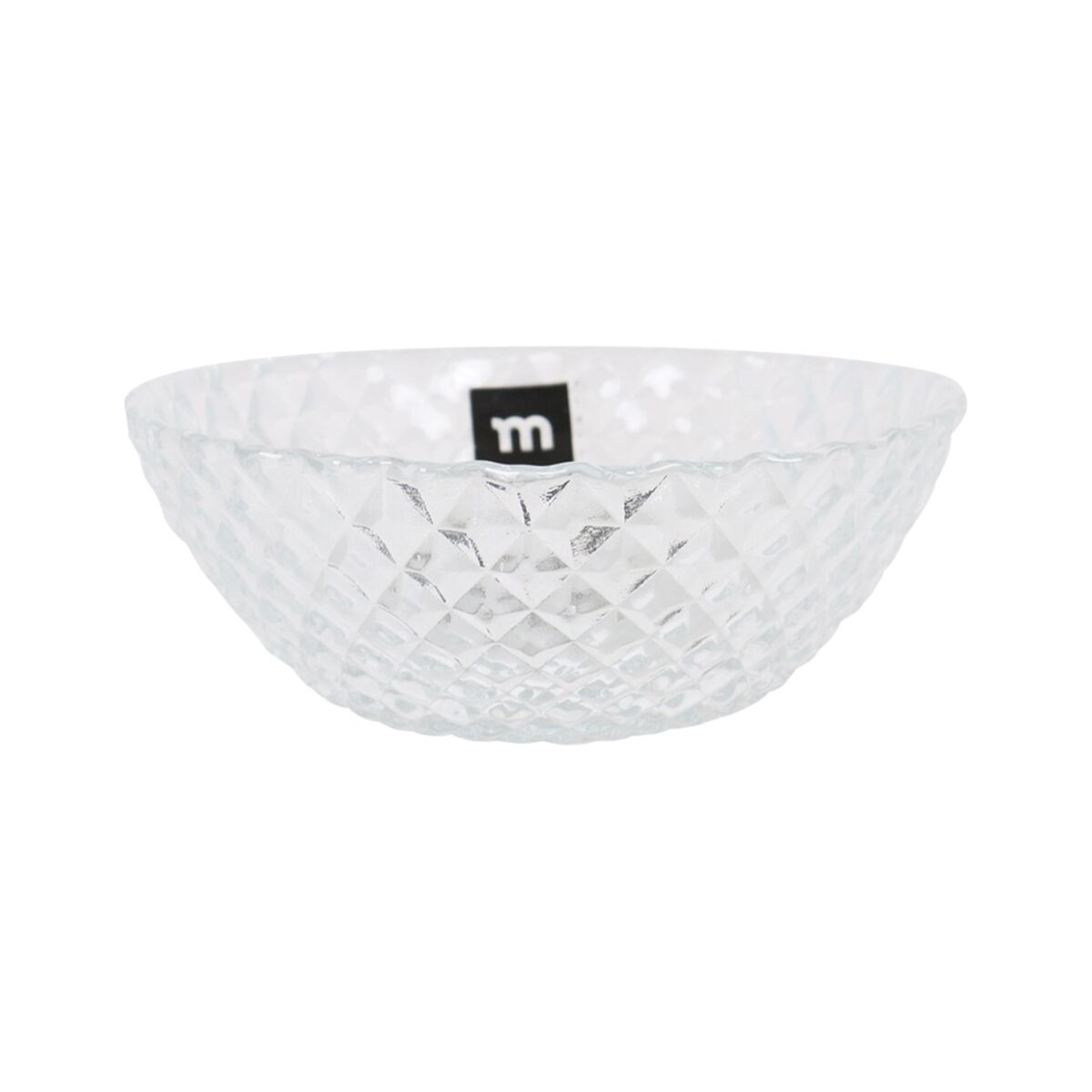 Salad Bowl La Mediterránea Diamond Transparent Glass Ø 22 cm (6 Units), view 2