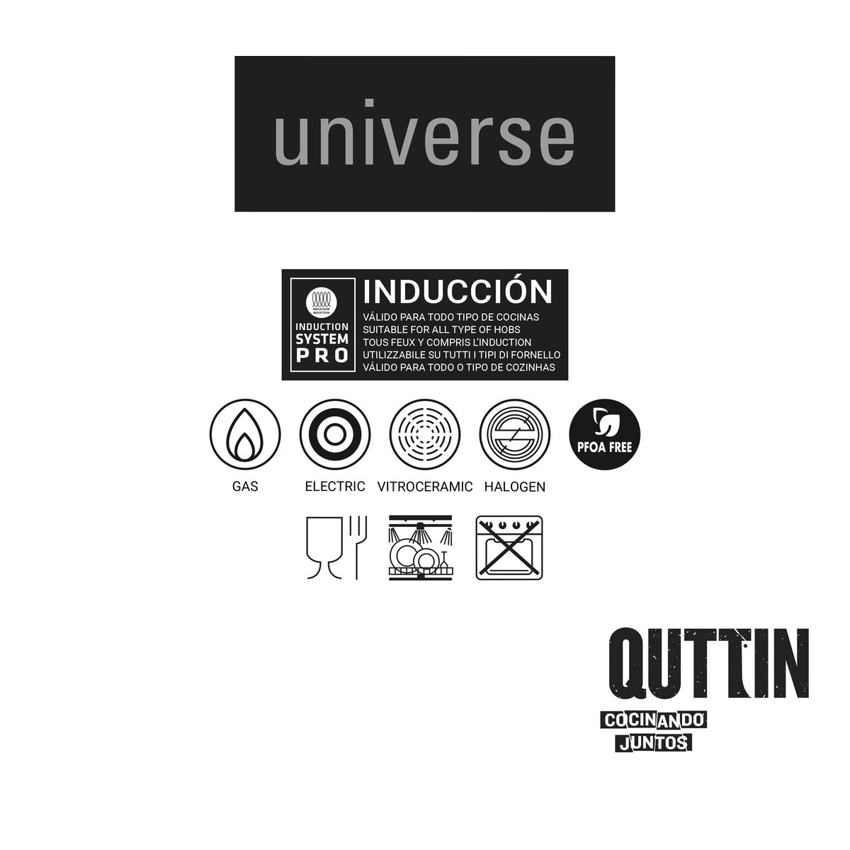 Pan Quttin UNIVERSE Black Aluminium Ø 20 cm (6 Units), view 2