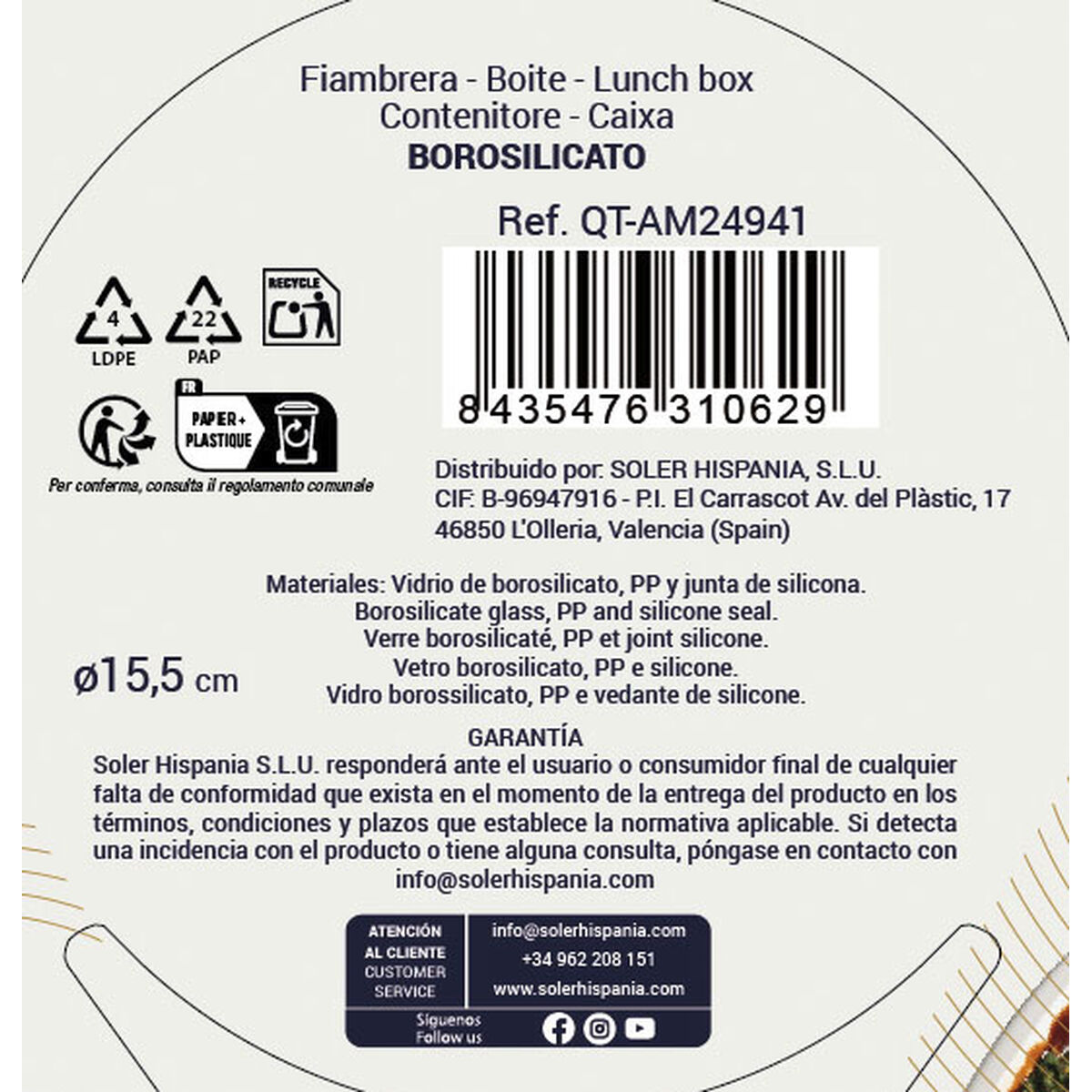 Lunch box Quttin AMBARE 650 ml (6 Units), view 2