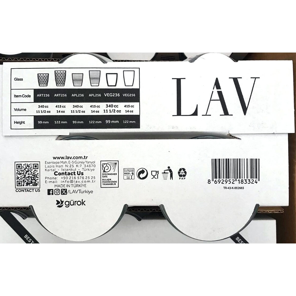 Set of glasses LAV VEGA Transparent Glass 340 ml 4 Pieces (12 Units), view 5