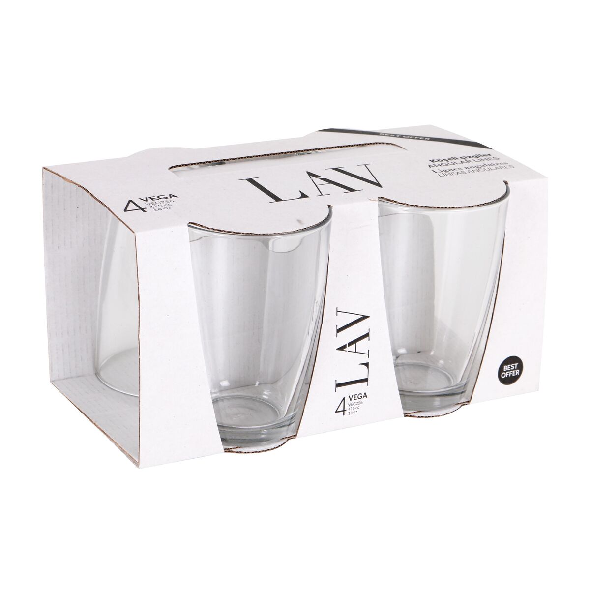 Set of glasses LAV VEGA Transparent Glass 415 ml 4 Pieces (12 Units), view 3