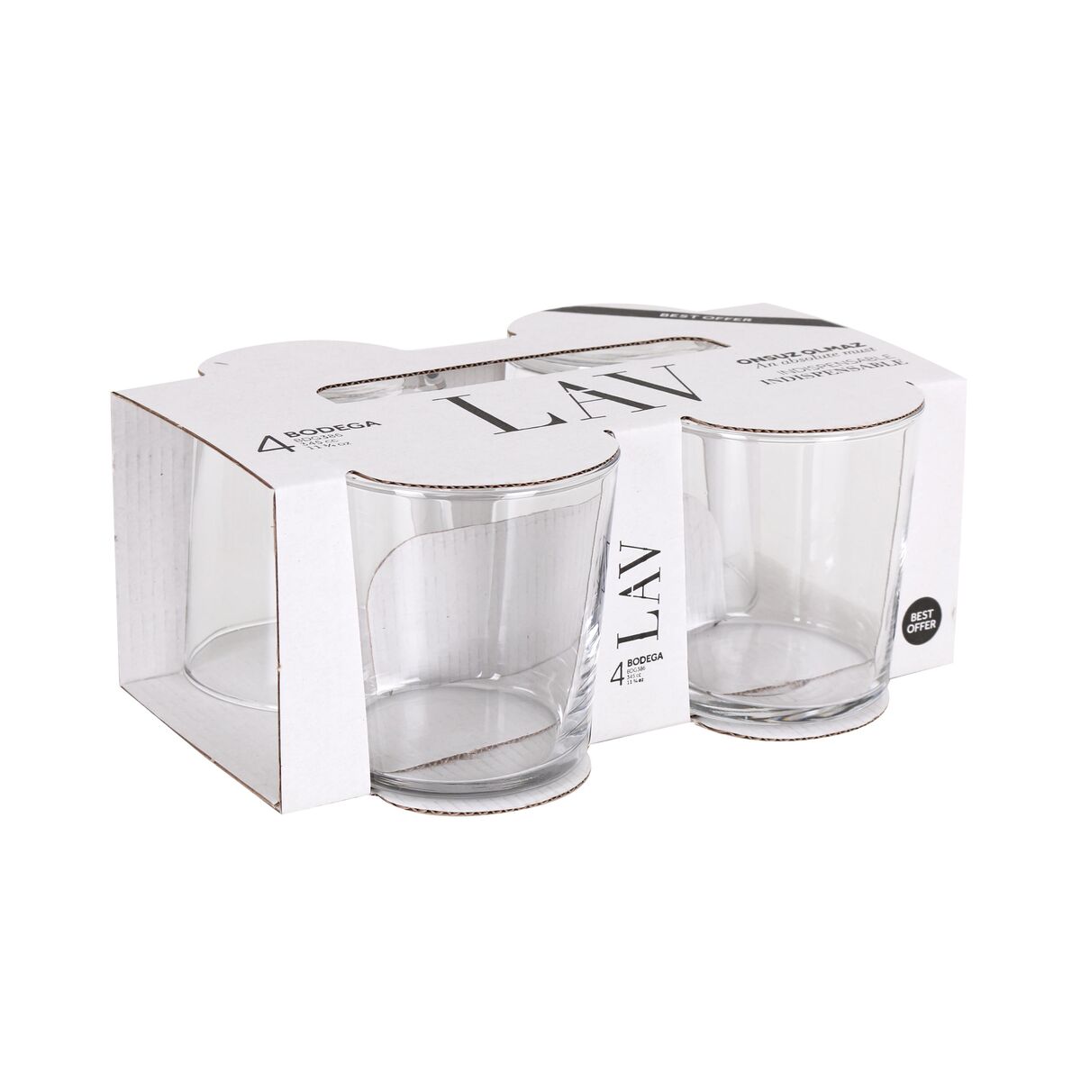 Set of glasses LAV BEST Transparent Glass 340 ml 4 Pieces (12 Units), view 3