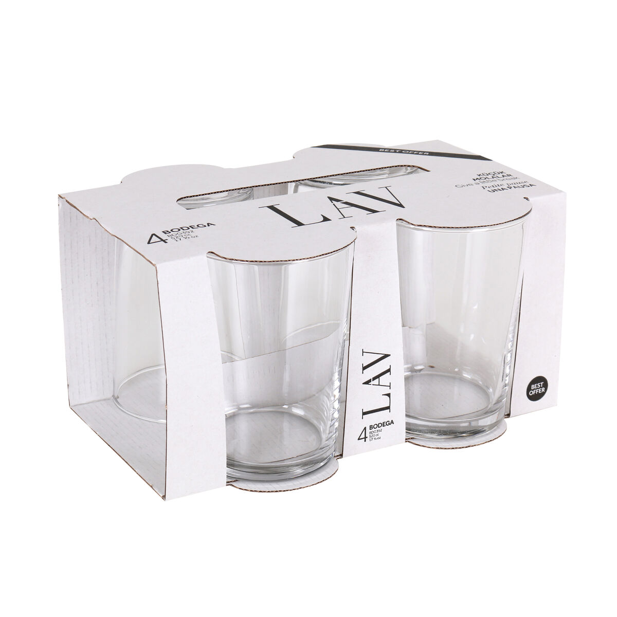 Set of glasses LAV BEST 520 ml Transparent Glass (12 Units), view 3