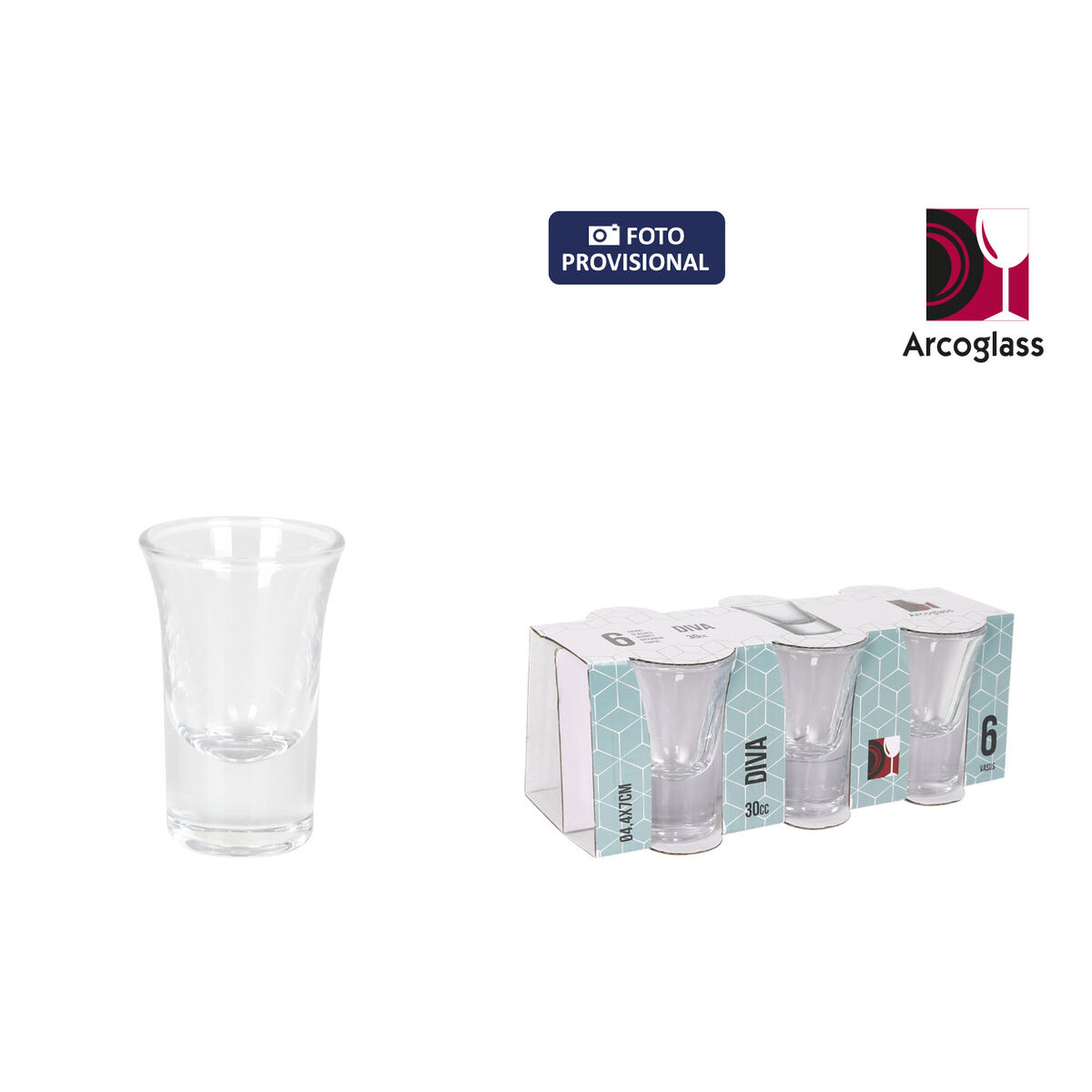 Set of Shot Glasses La Mediterránea Diva Transparent Glass 30 ml 6 Pieces (12 Units)
