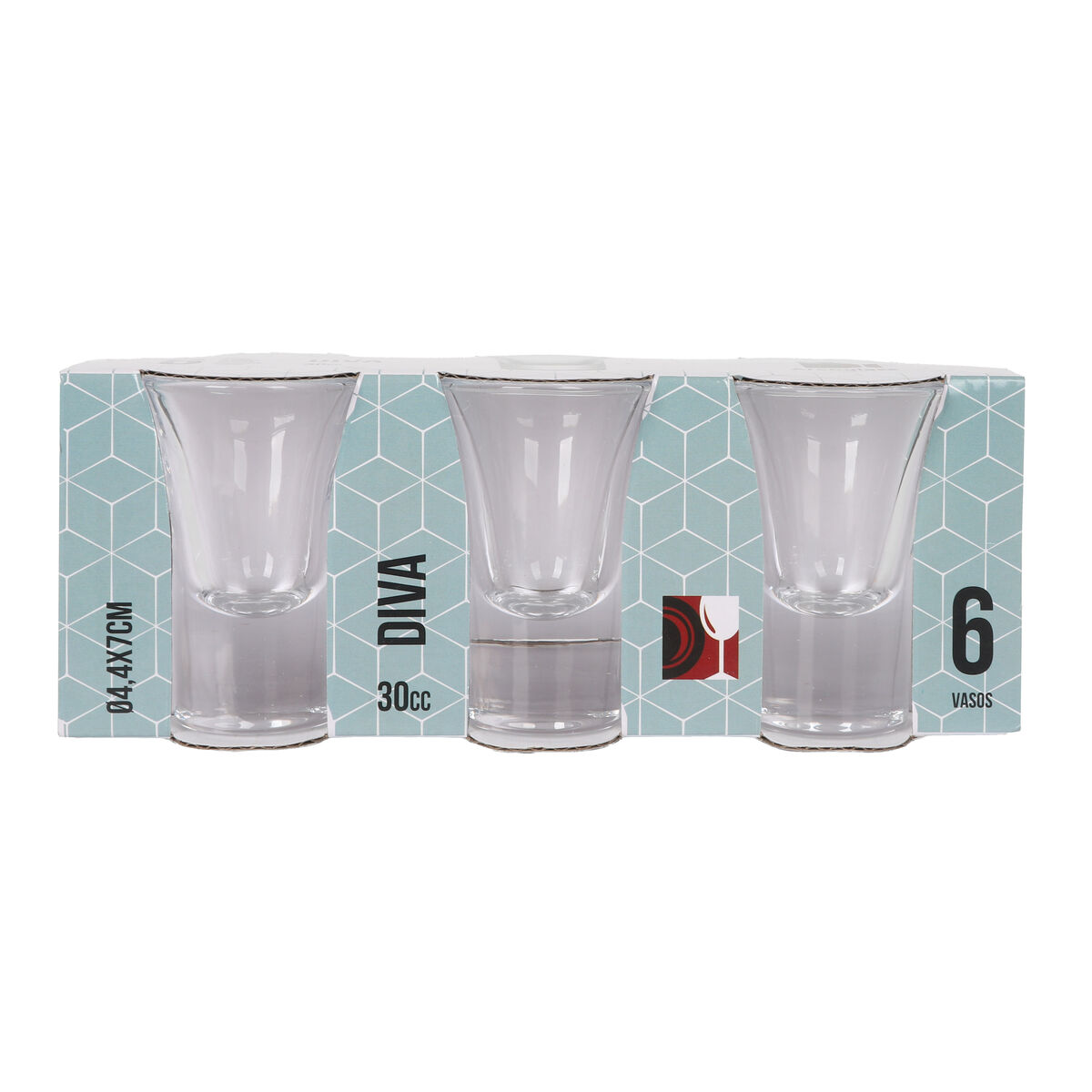 Set of Shot Glasses La Mediterránea Diva Transparent Glass 30 ml 6 Pieces (12 Units), view 2