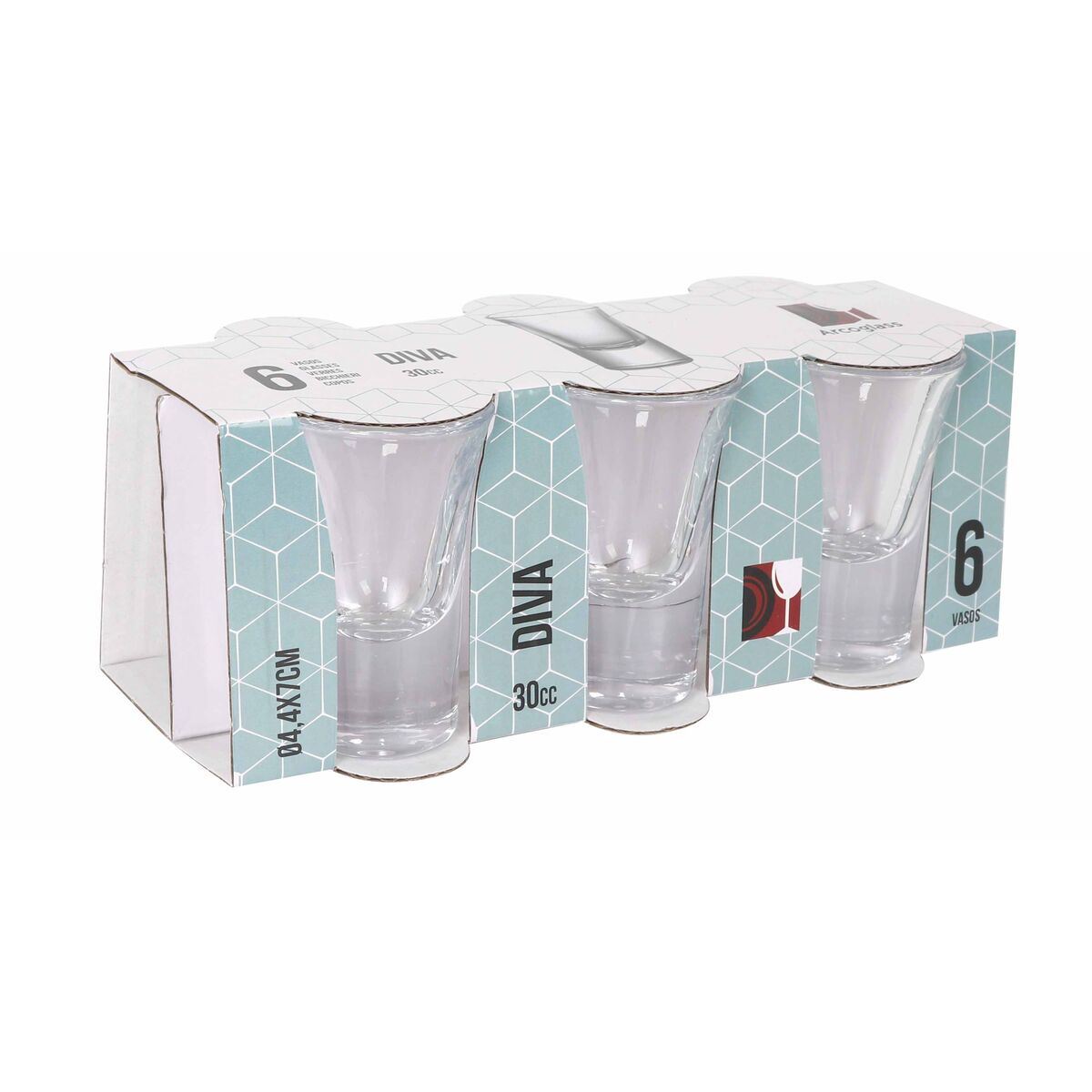 Set of Shot Glasses La Mediterránea Diva Transparent Glass 30 ml 6 Pieces (12 Units), view 3