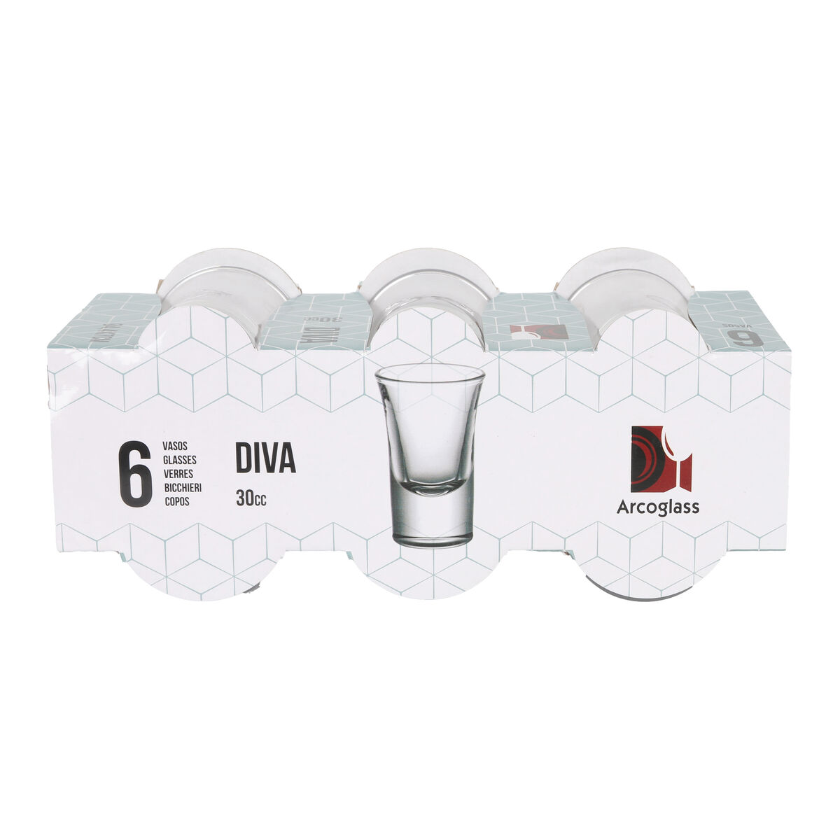 Set of Shot Glasses La Mediterránea Diva Transparent Glass 30 ml 6 Pieces (12 Units), view 5